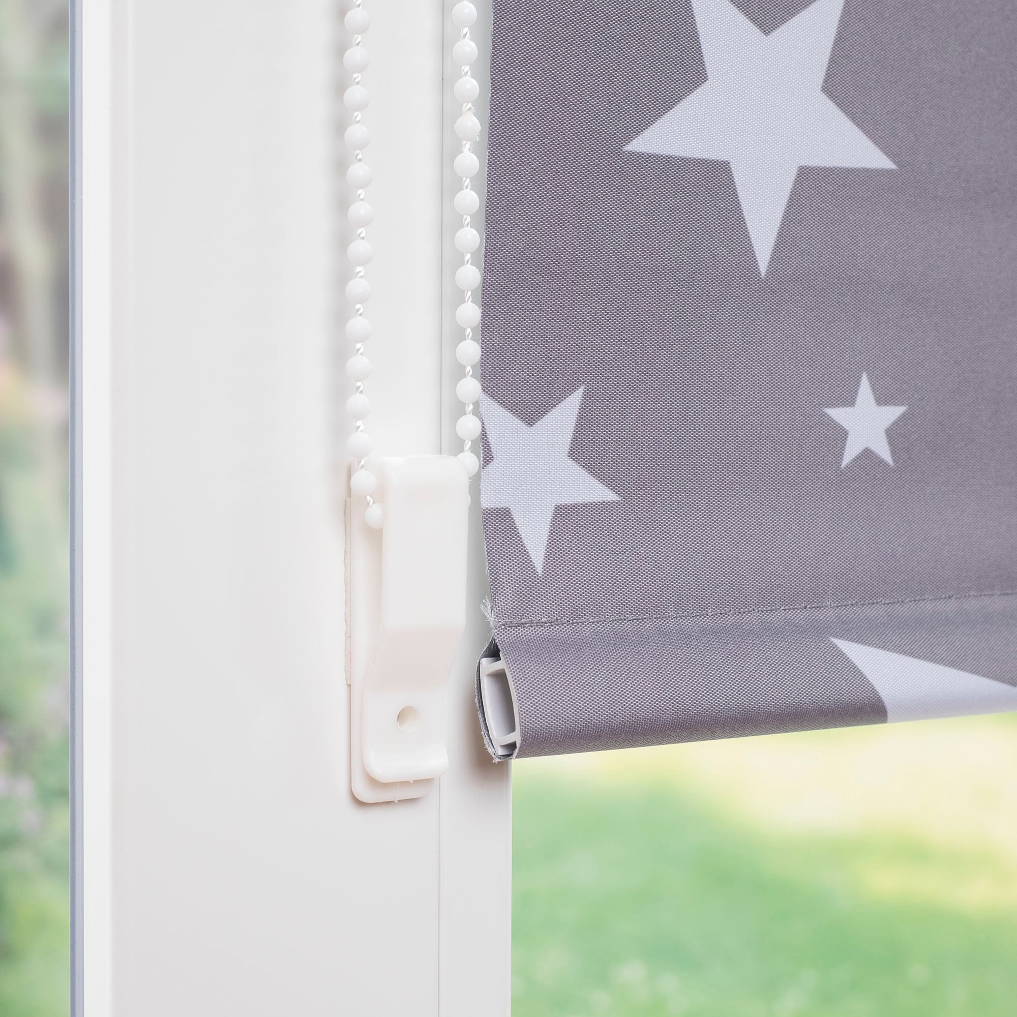 Liedeco Store à tirage latéral »Druckdesign Sterne« verdunkelnd ohne Bohren freihängend Klemmfix Rollo Design Sterne