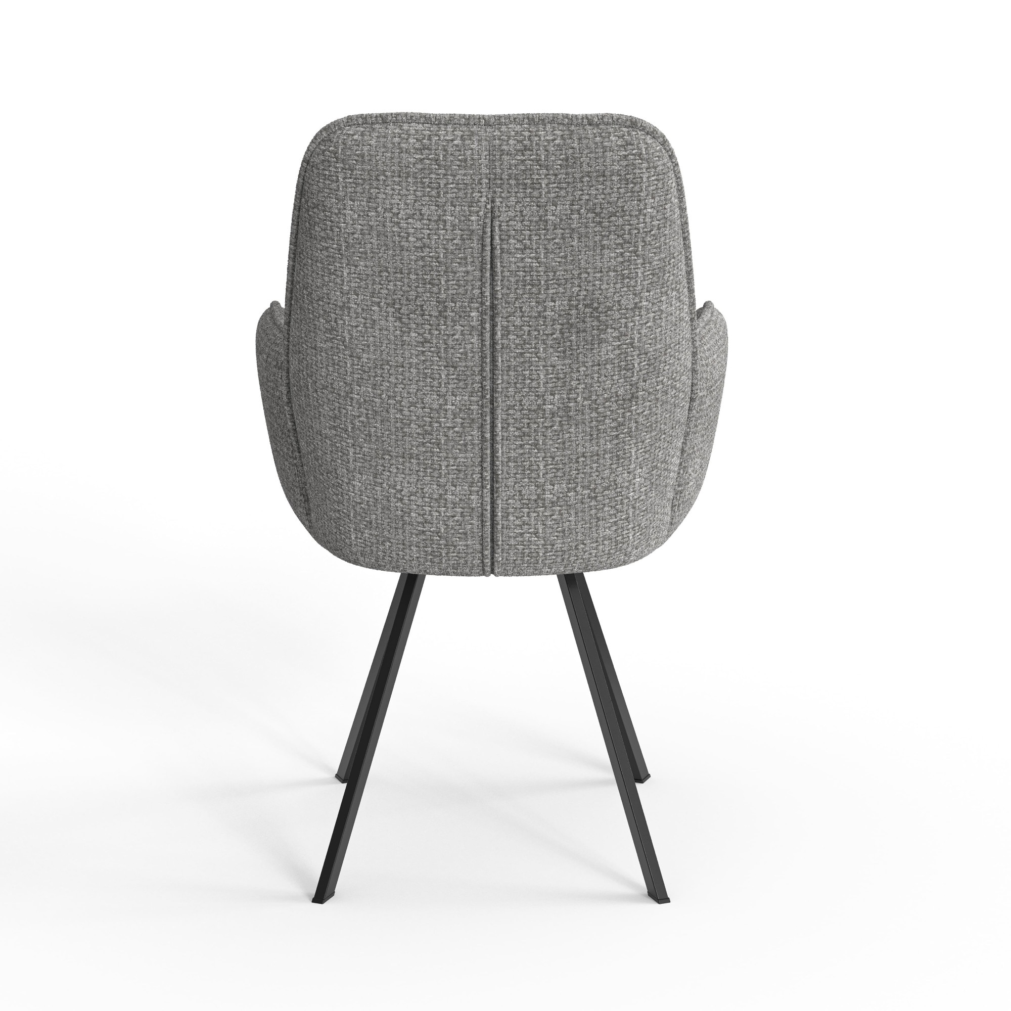 Home affaire Armlehnstuhl »Mily Esszimmerstuhl, Polstersessel, Wohnstuhl, Essstuhl mit Armlehnen« (Set) 2 Stk.mit schwarz pulverbeschichteten Metallbeinen, gepolstert, modern