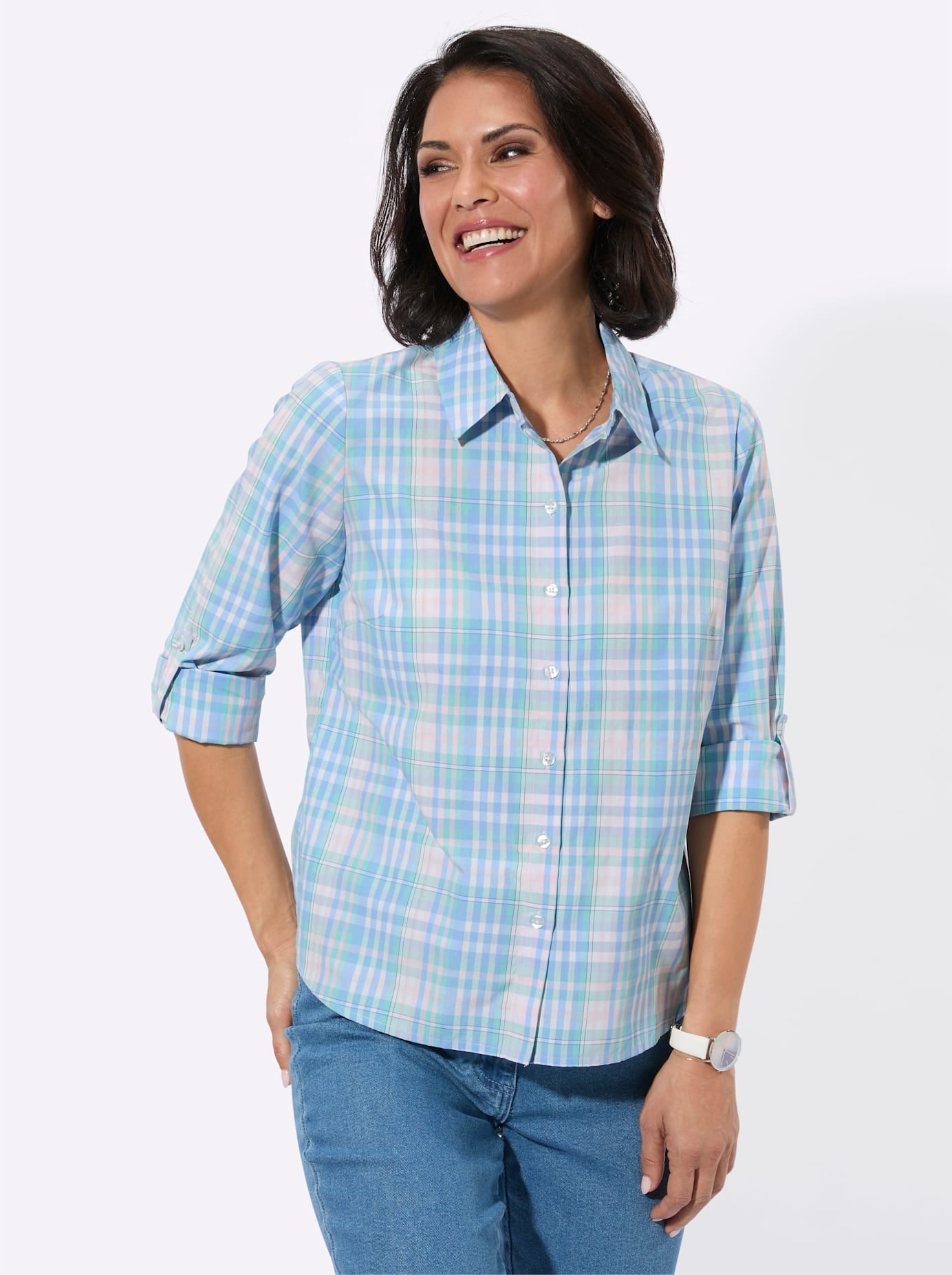 Casual Looks Blouse à carreaux