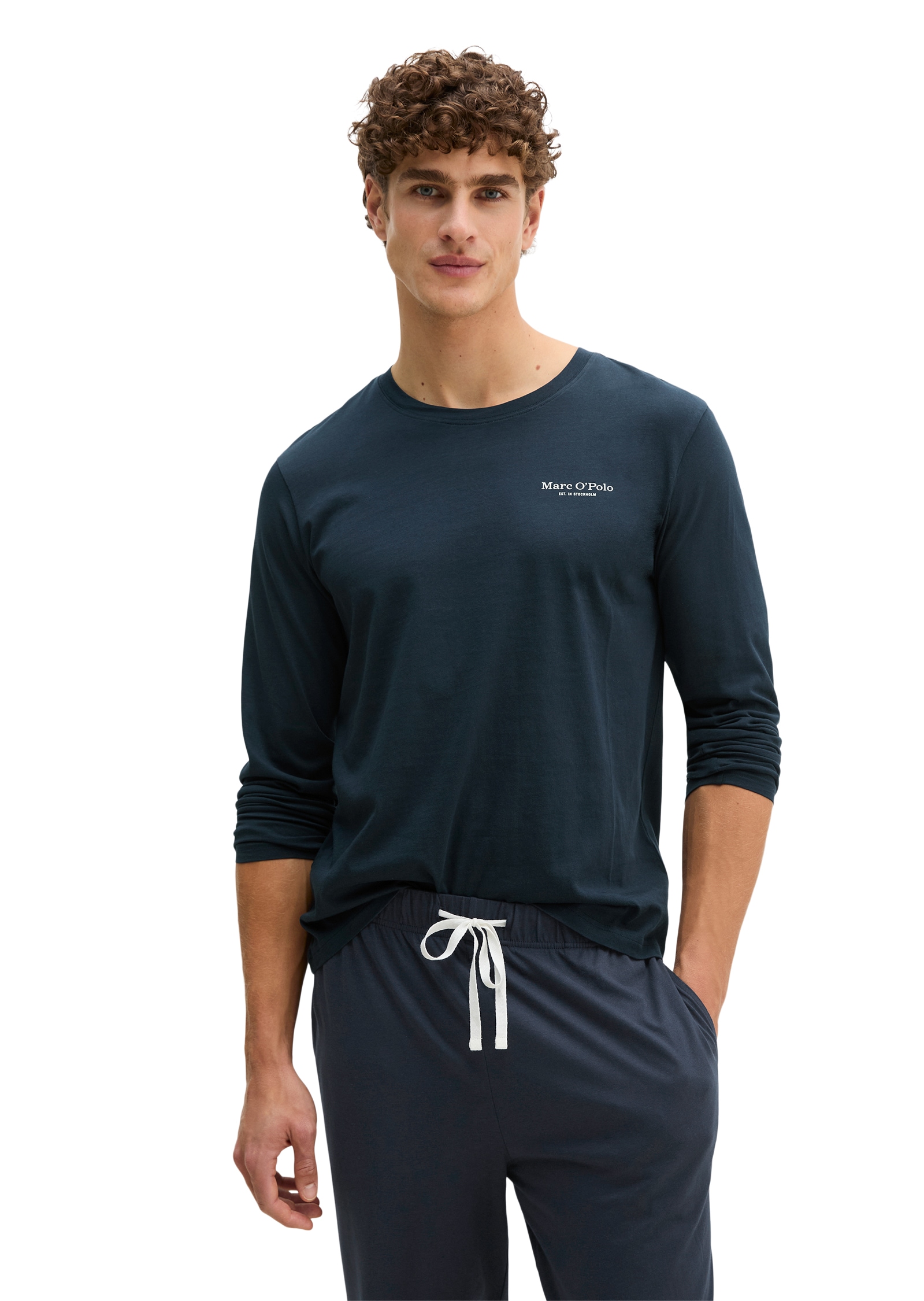 Marc O'Polo Haut de pyjama »Mix N Match Cotton« avec manches longues et col rond