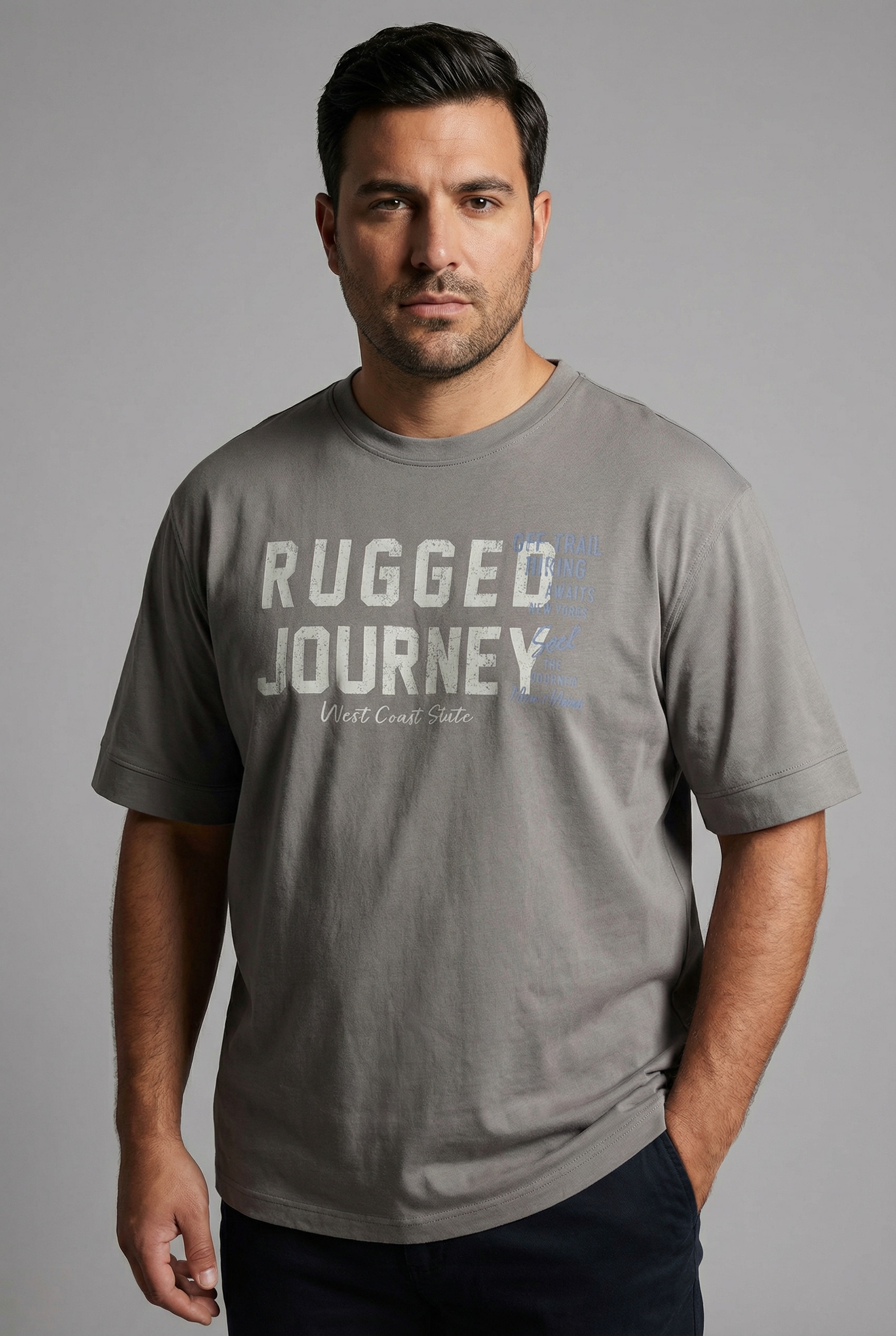 Man's World Plus Rundhalsshirt »auch in Grosse Grössen bis Gr. 7XL Ärmel-Fit« Regular Fit, Kurzarm, mit Print, bedruckt, aus Single Jersey
