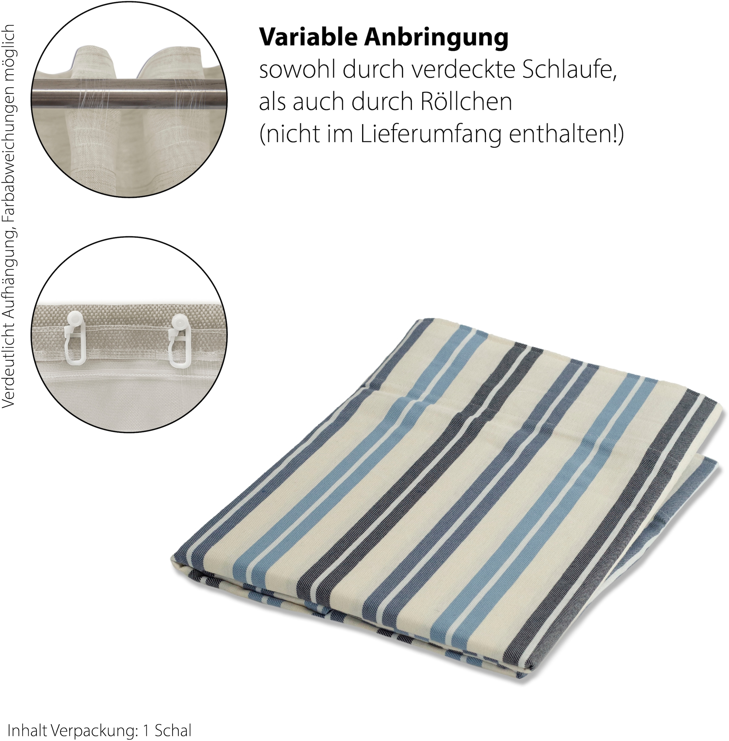 HOMING Vorhang »Adwin« verdeckte Schlaufen 1 Stk. tlg. Vorhang, Küche, Landhaus, blickdicht