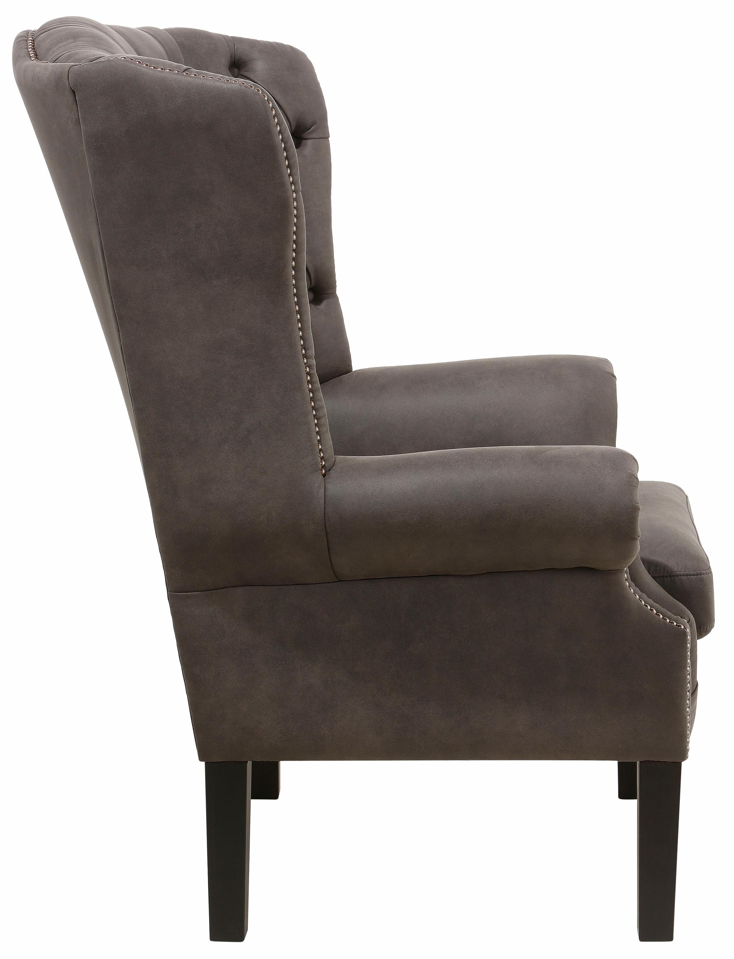 Home affaire Fauteuil »Bedford Ohrensessel Chesterfield« mit aufwendiger Knopfheftung und geschwungenen Armlehnen