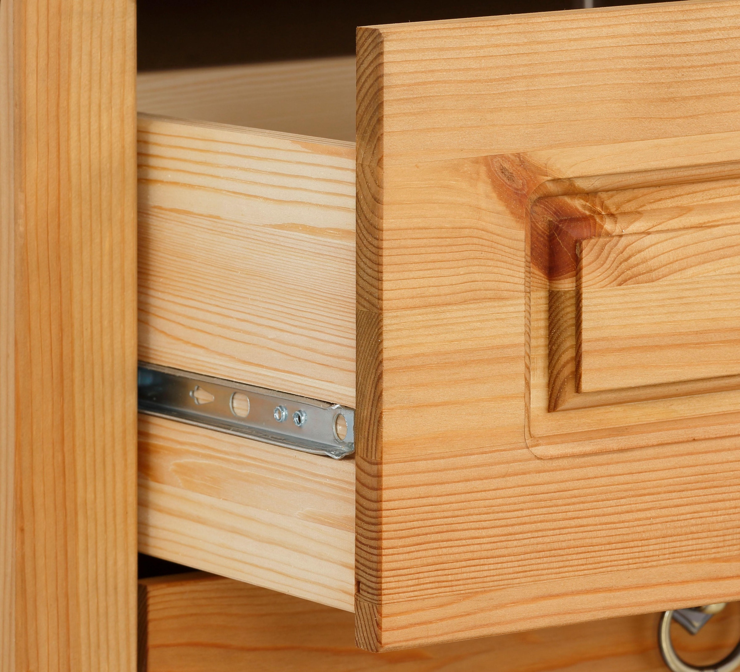 GOODproduct Schuhschrank »Basilico« aus massiver Kiefer, FSC®, Breite 90 cm, mit Schublade, Kassettenoptik