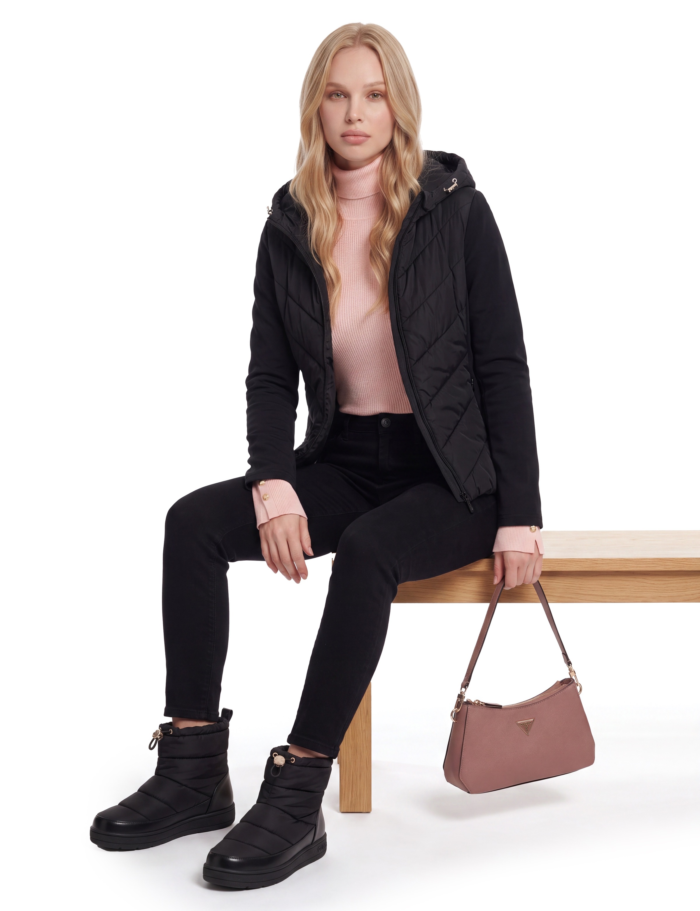Guess Mini sac »NOELLE II 3 COMP SHLDR XBODY« Damen Handtasche, Henkeltasche, Umhängetasche mit Dreieckslogo