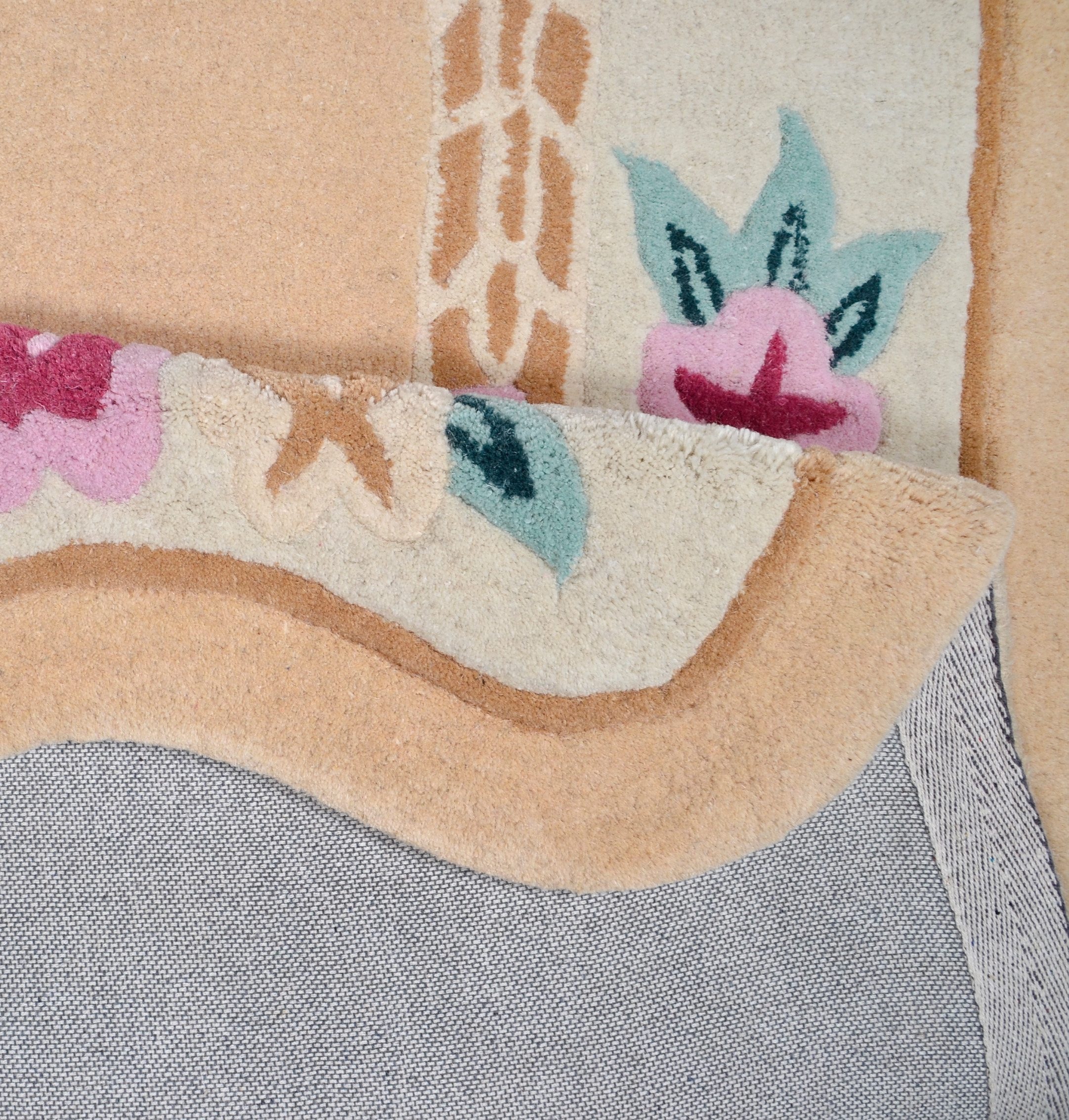 THEKO Tapis en laine »Lifou« En forme de fleur 14 mm Höhe reine Wolle, handgewebt, ideal im Wohnzimmer & Schlafzimmer