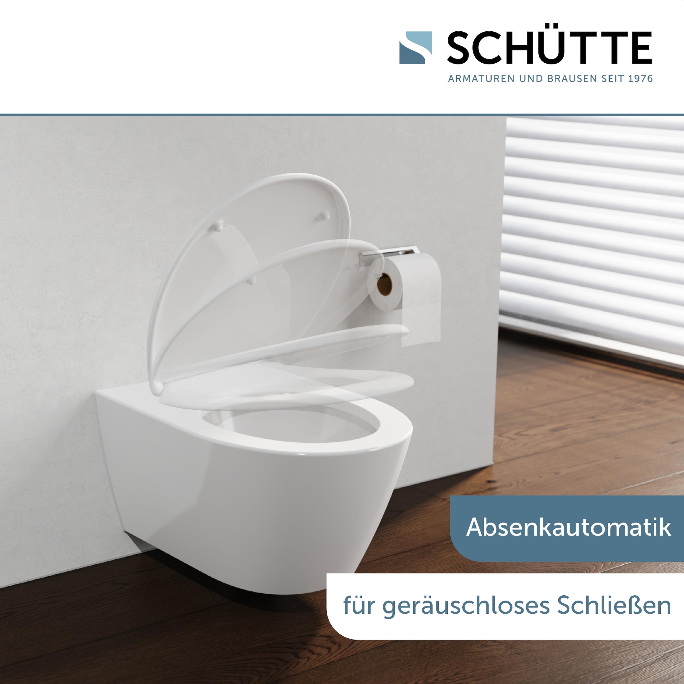 Schütte WC-Sitz »Duroplast, WHITE PRO 1« WC-Sitz, Befestigungsmaterial, Montageanleitung,  mit Absenkautomatik und Schnellverschluss