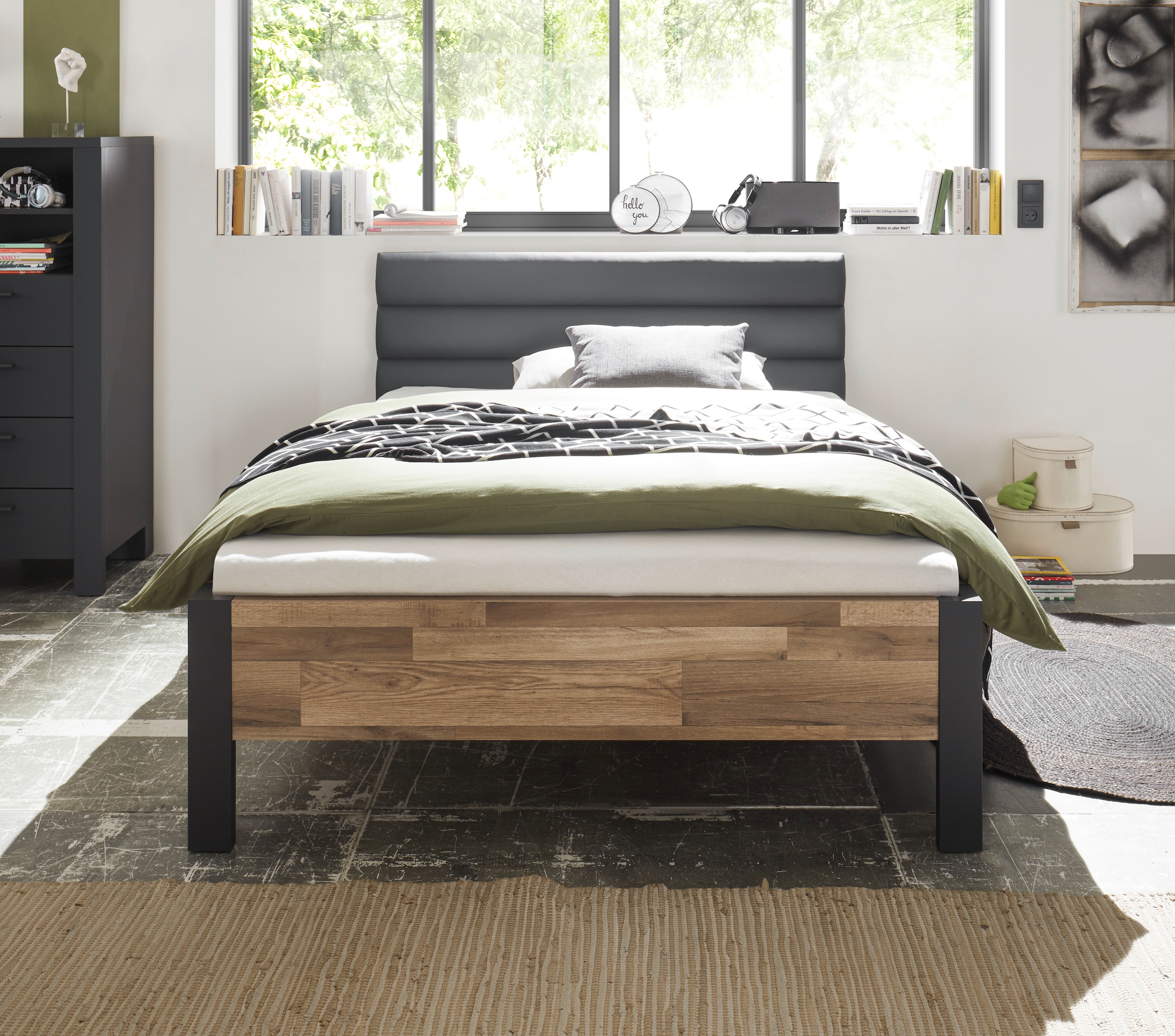 Begabino Sommier »Dallas Bett, Jugendbett mit gepolstertem Kopfteil« lit rembourré disponible en 140 ou 120 cm