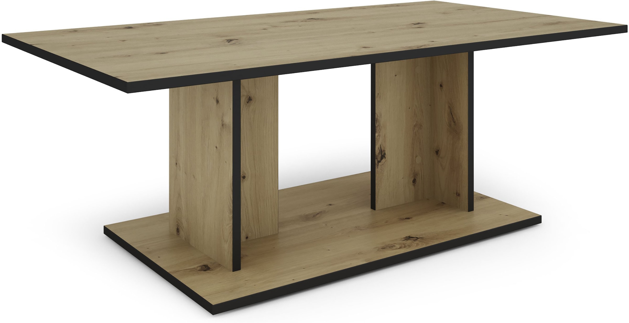 byLIVING Couchtisch »TOM« Eiche-Optik oder Weiss, Kante schwarz, Belastbarkeit 40 kg, B: 110 cm