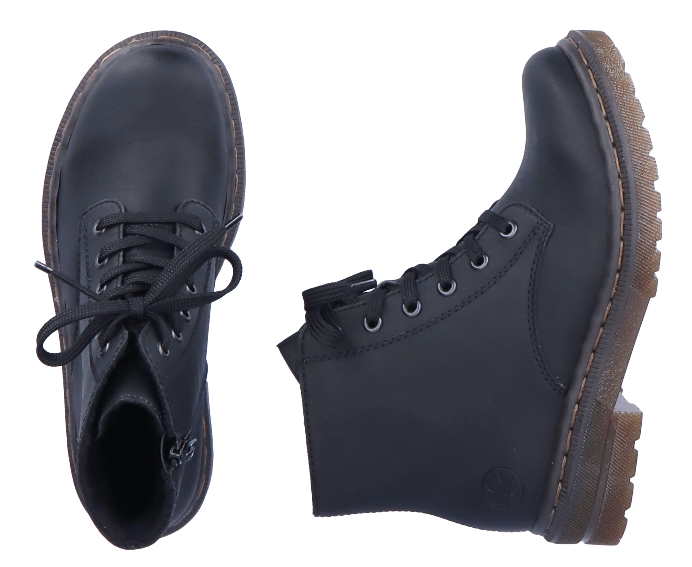 Rieker Bottines à lacets  , bottine à lacets, talon bloc, avec embossage logo