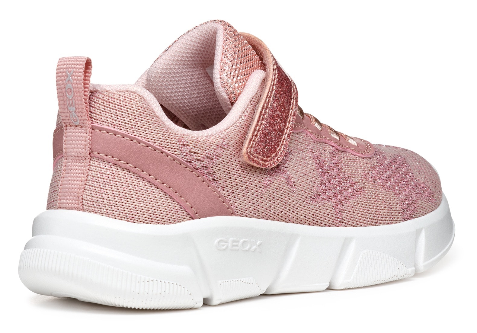 Geox Sneakers »J ARIL GIRL«  , Knitwear Sneaker, Klettschuh mit glitzerndem Klettriegel