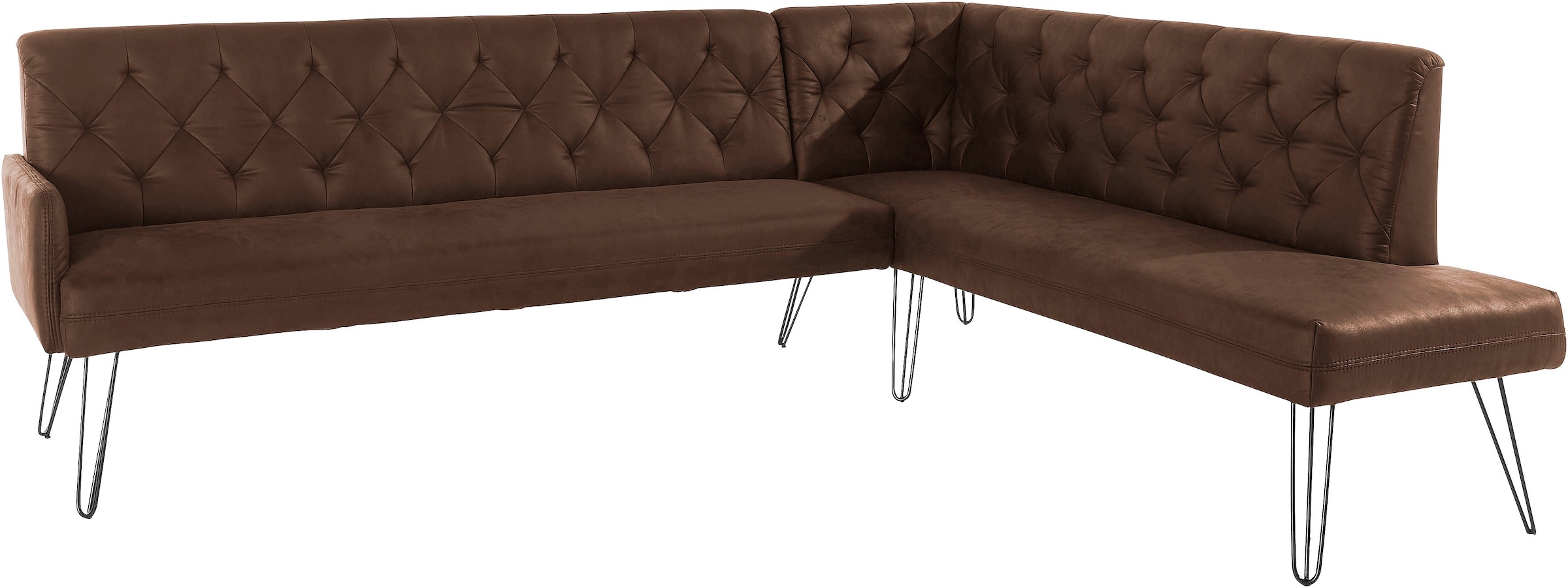 exxpo - sofa fashion Eckbank »Doppio, Chesterfield Optik, komfortabel und bequem, hohe Designfüsse« Frei im Raum stellbar