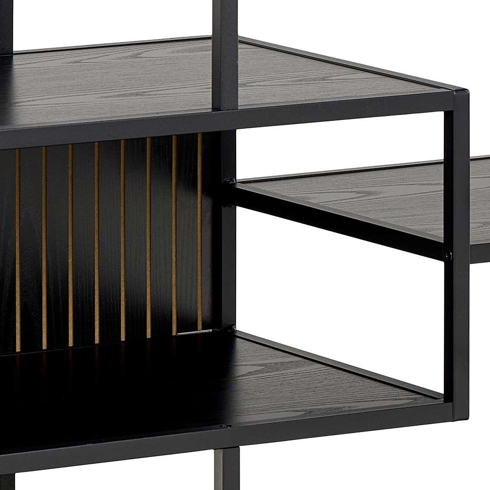ACTONA GROUP Étagère à livres »Seaford, Standregal, Regal, Raumteiler« 114x35x78 cm,  cadre en acier noir, 5 étagères, module réversible, largeur 114 cm