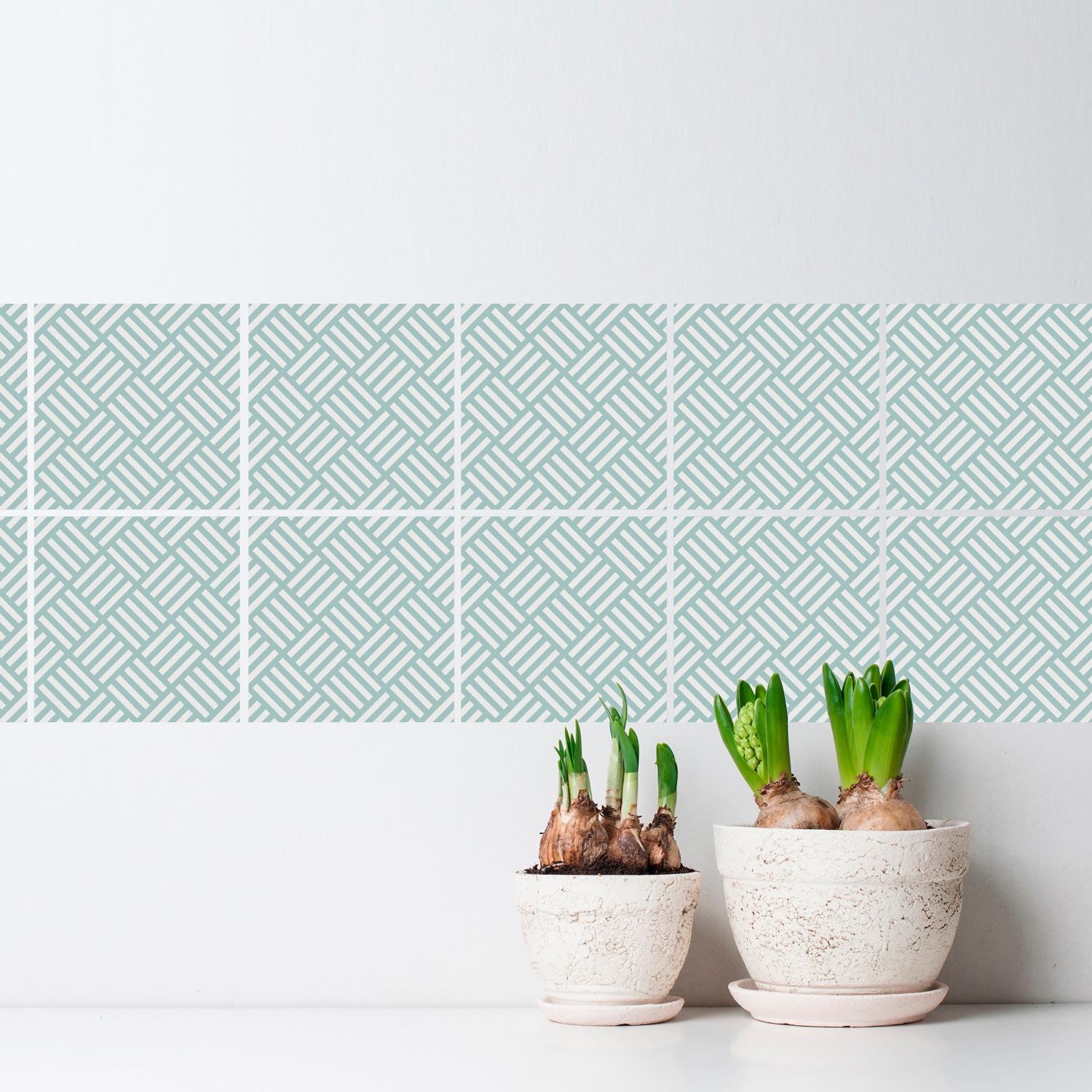 queence Autocollants pour carrelage »Streifen« Stickerfliesen, selbstklebend, Sticker, 12er Set