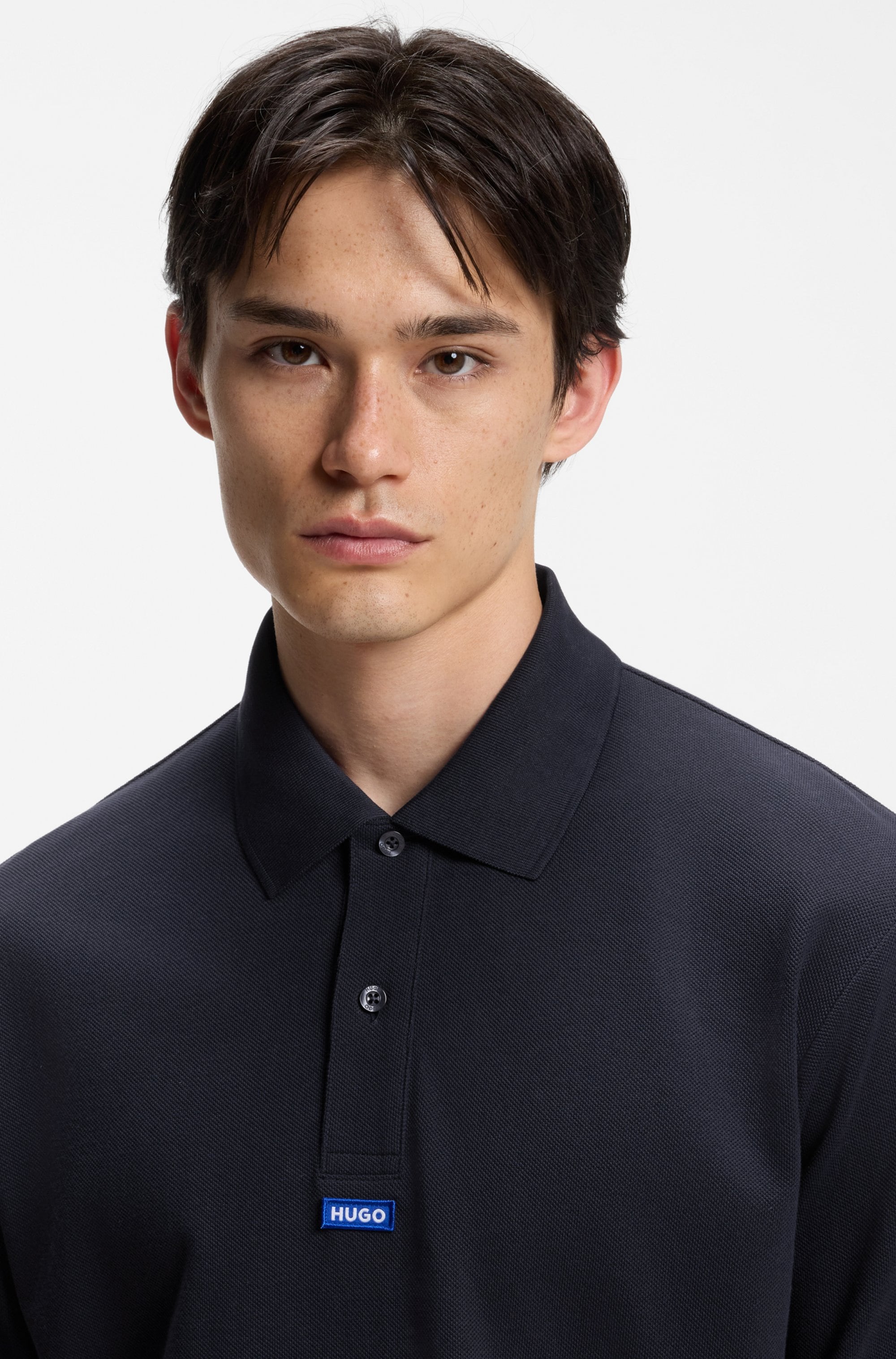 HUGO Polo »Nolitos« col polo, loose fit, coton pur