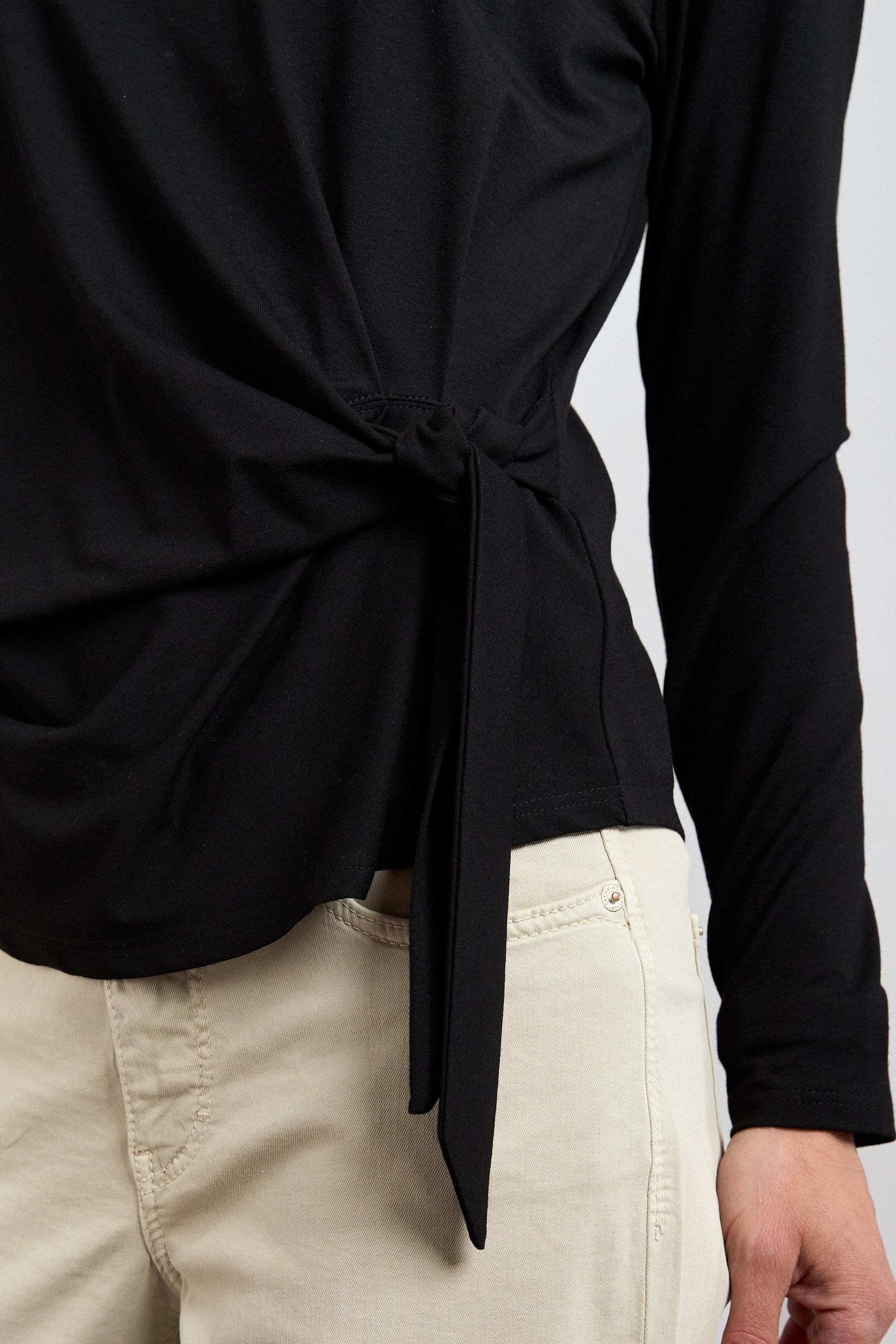 Seidel Moden Langarmshirt Langarmshirt mit seitlicher Bindung - MADE IN GERMANY