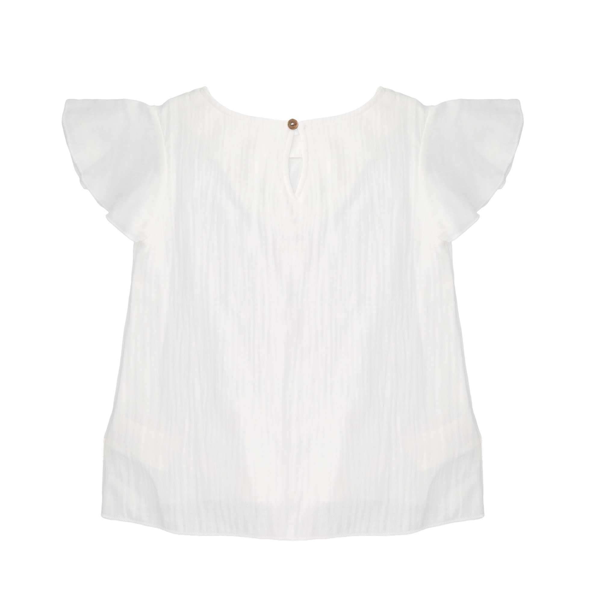 MAXIMO T-shirt 1 Weiss, Musselin, Flügelärmel, Knopfverschluss, Mädchen