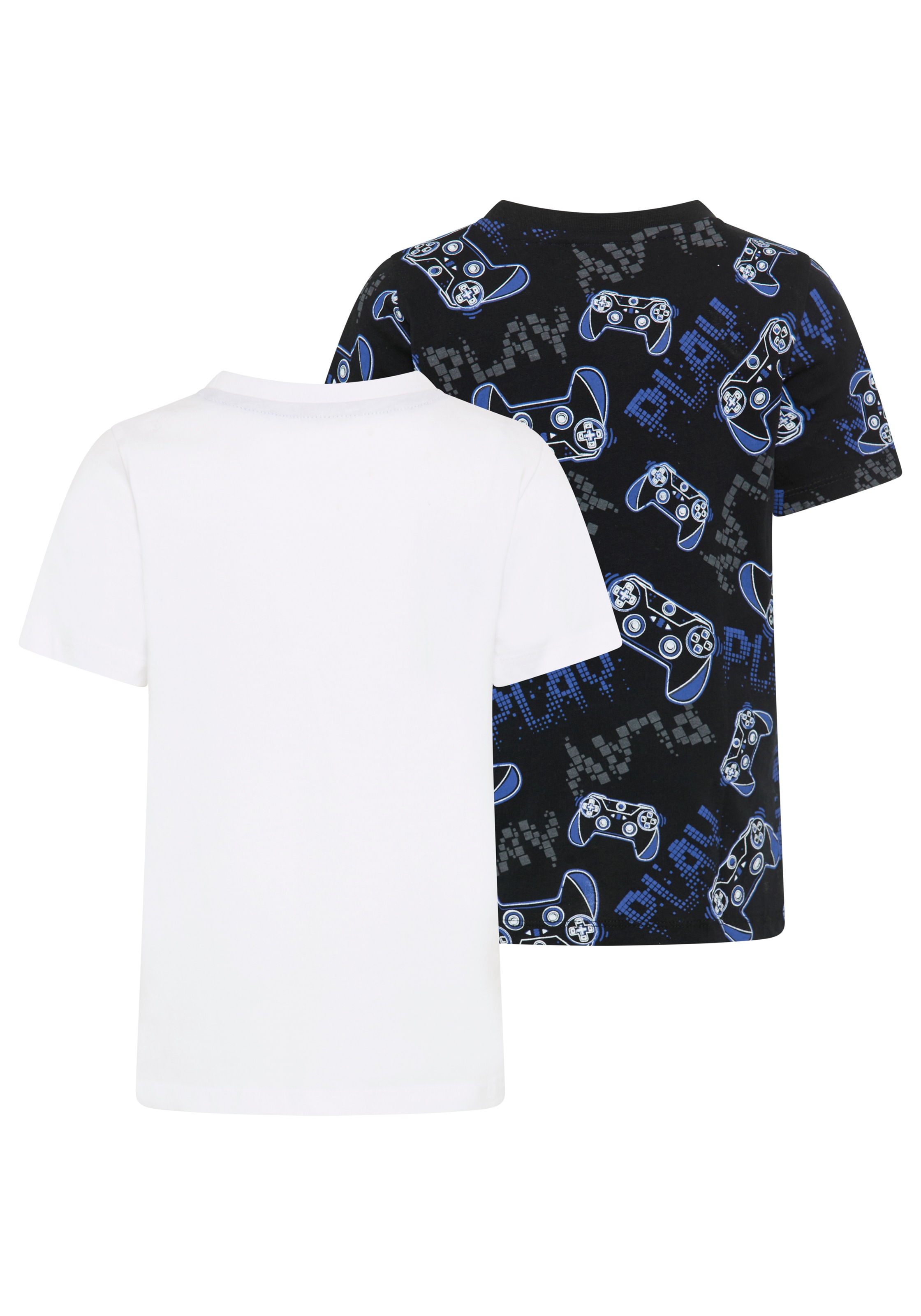 KIDSWORLD T-shirt »2er Pack Shirts mit Gamer/Controller Print« Paquet, 2, 2 pièces coupe basique, col rond, imprimé intégral, en coton