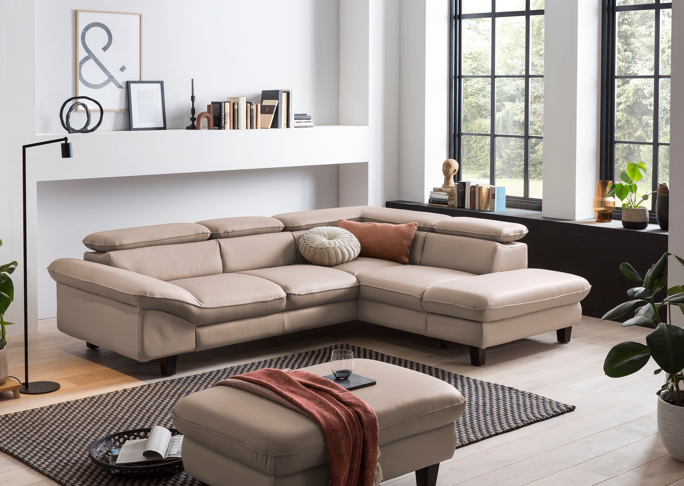 GOODproduct Ecksofa »Pilot L-Form« mit Kopfteilverstellung, wahlweise mit Schlaffunktion & Bettkasten