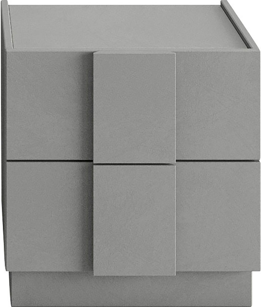 Home affaire Nachtschrank »Jupiter, Nachtkommode (2-St), Nachttisch, Nachtkonsole, 2 Schubladen« Spar-Set, 2 Stk. tlg. B/T/H 50/42/52 cm, moderne Griffblende, trendiges Steingrau, kompakt