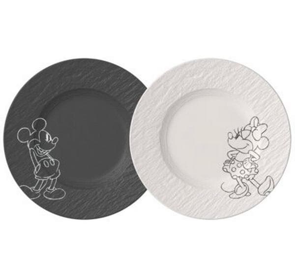 Villeroy & Boch Set de vaisselle pour enfants »Manufacture Rock – Mickey Mouse 2-teilig« Assiettes à dessert élégantes au design Disney