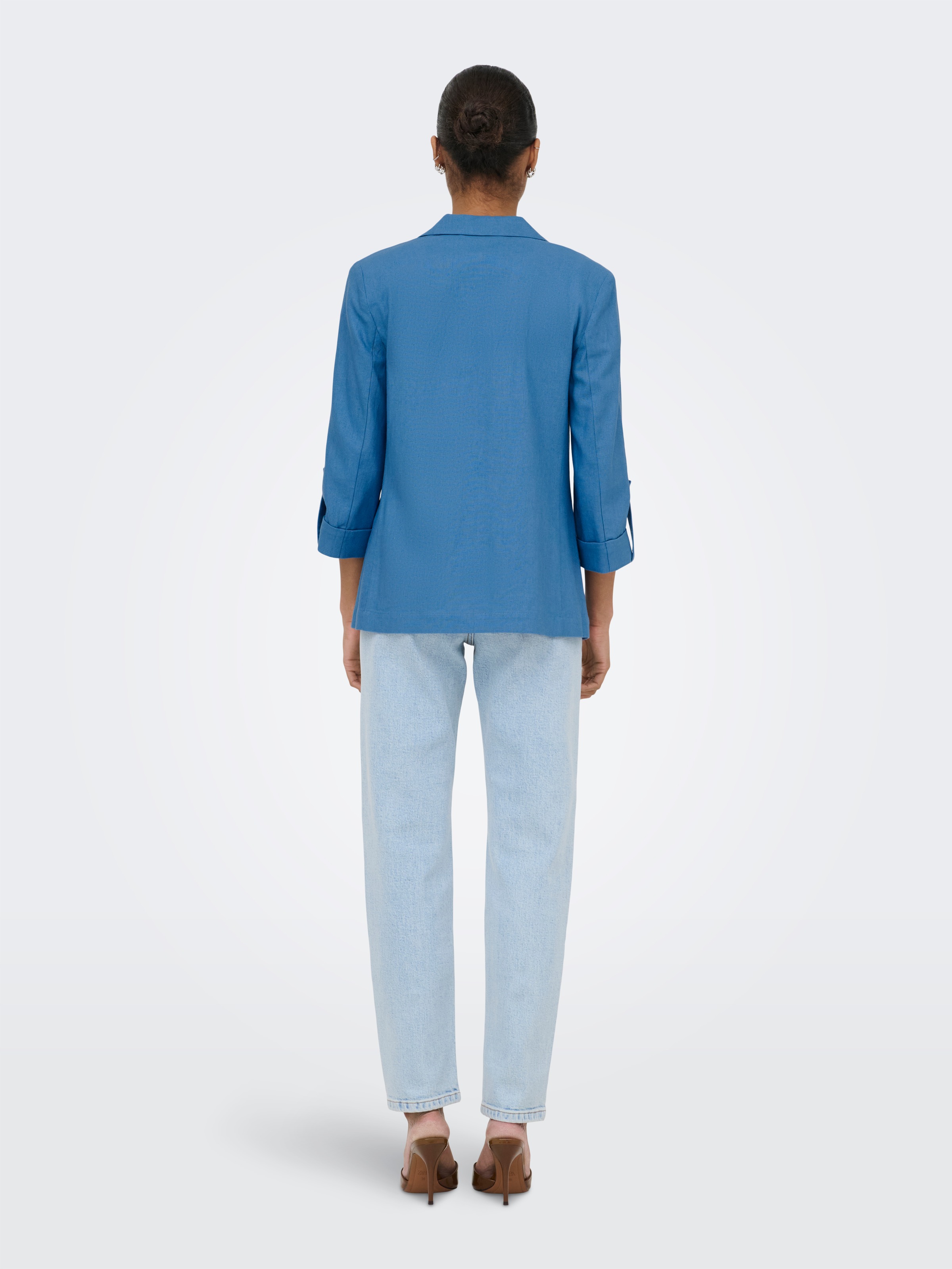 ONLY Blazer court »ONLGOA 3/4 UNLINE LINEN BL BLAZER CC TLR« avec lin
