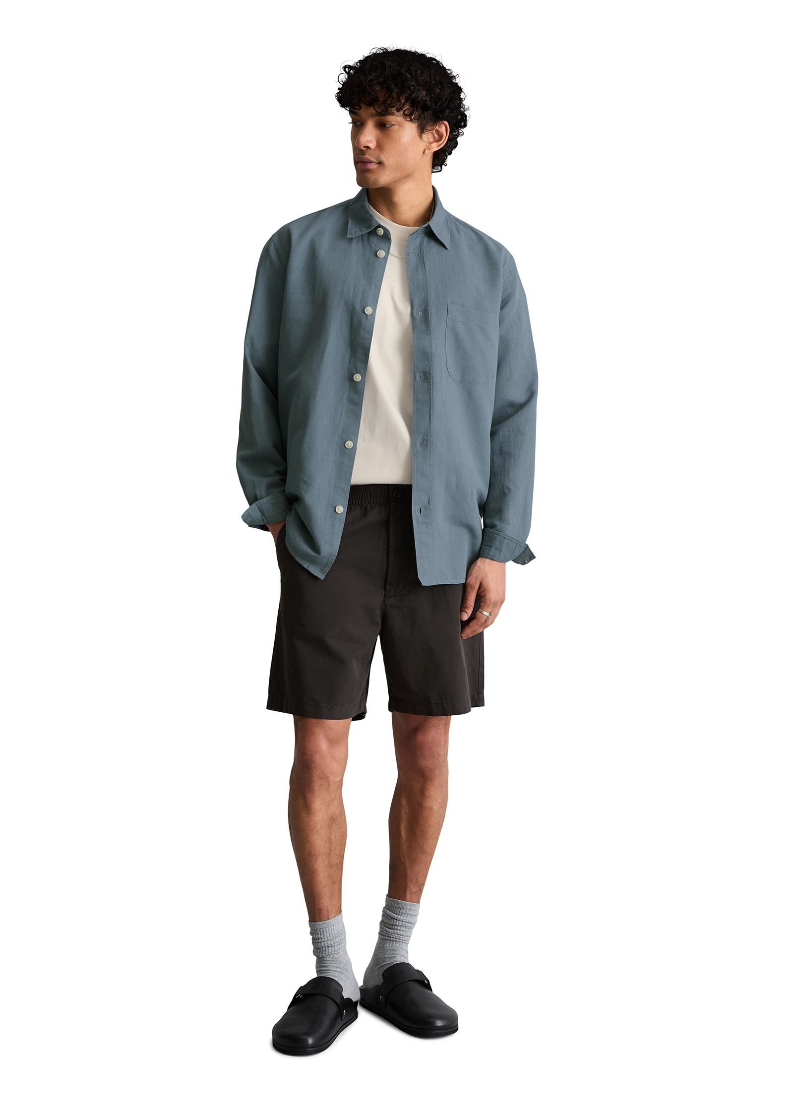 Marc O'Polo DENIM Chemise à manches longues regular fit aus Leinen und Bio-Baumwolle, Kentkragen