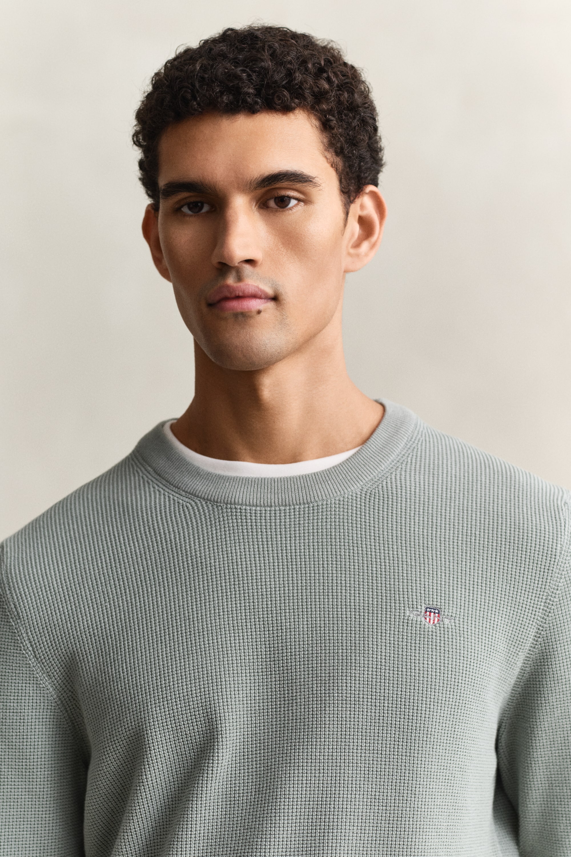 Gant Pull en tricot »MICRO TEXTURED COTTON C-NECK« Regular fit mit Rundhalsausschnitt