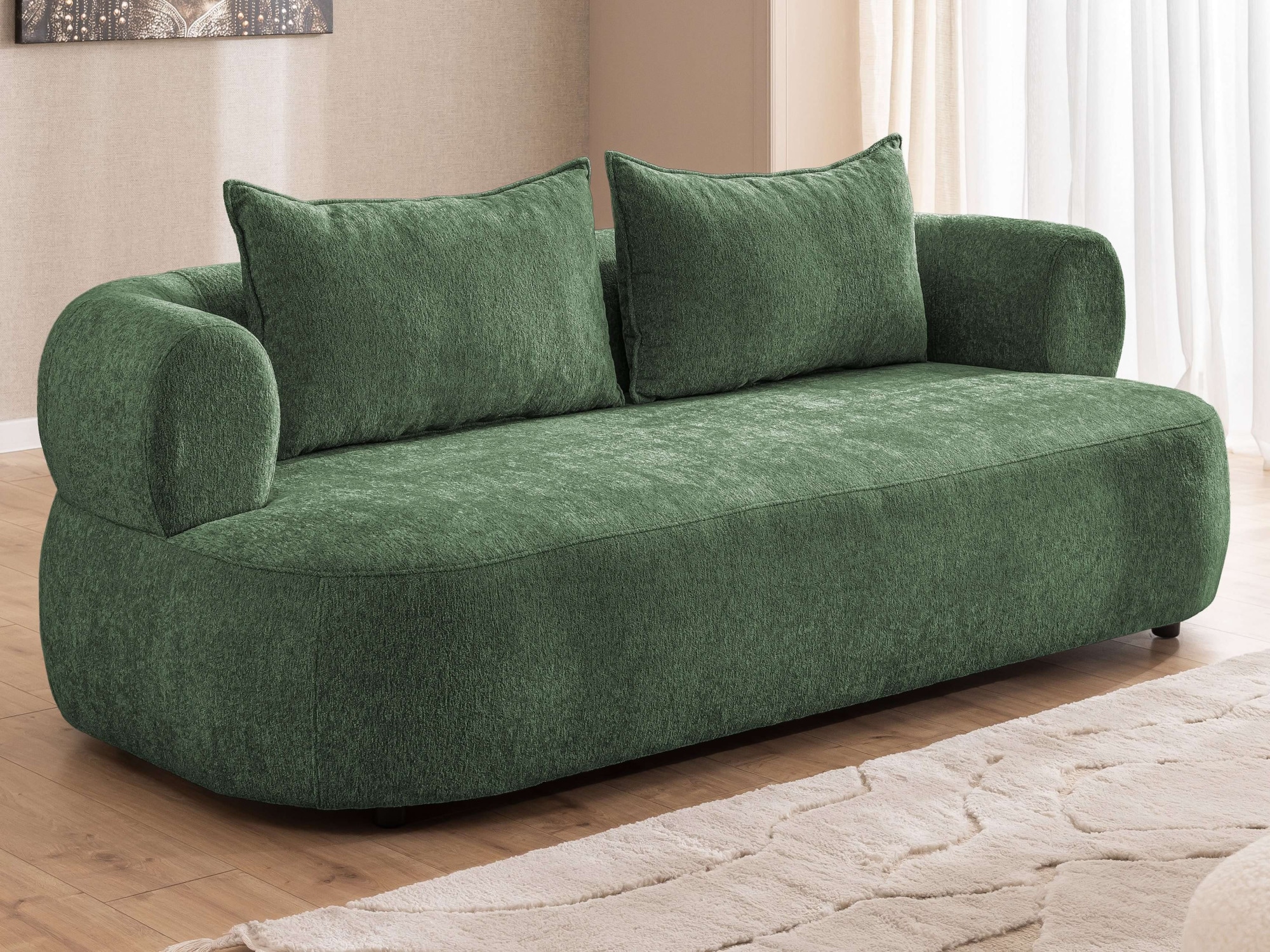 Home affaire 3-places »LUSSAC 3-Sitzer Design-Sofa mit Zierkissen, Masse B/T/H: 202/123/78 cm« hoher Sitzkomfort und modernes Design, Sofa ohne Bettfunktion