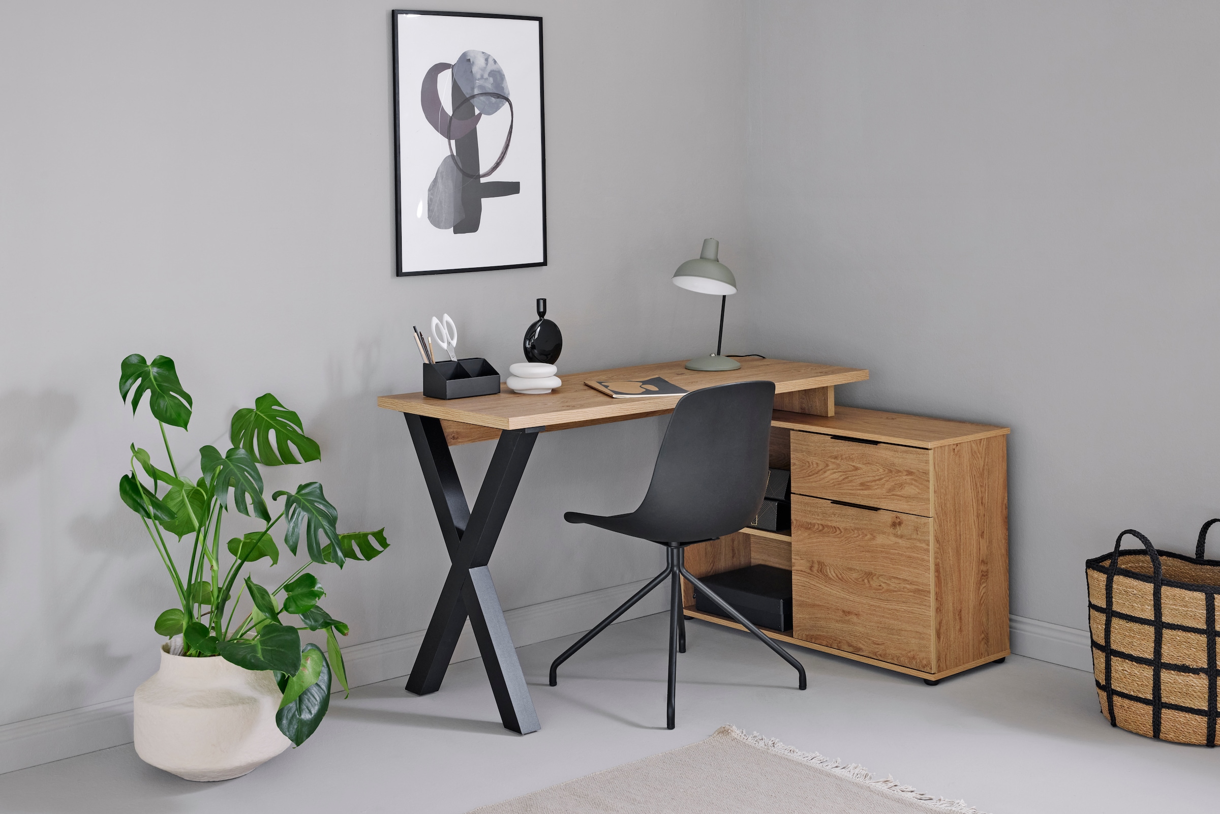 Jahnke Eckschreibtisch »X-CLUB C 40 E« 1 Stk. tlg. Eckschreibtisch, wechselseitig montierbar, X-Gestell