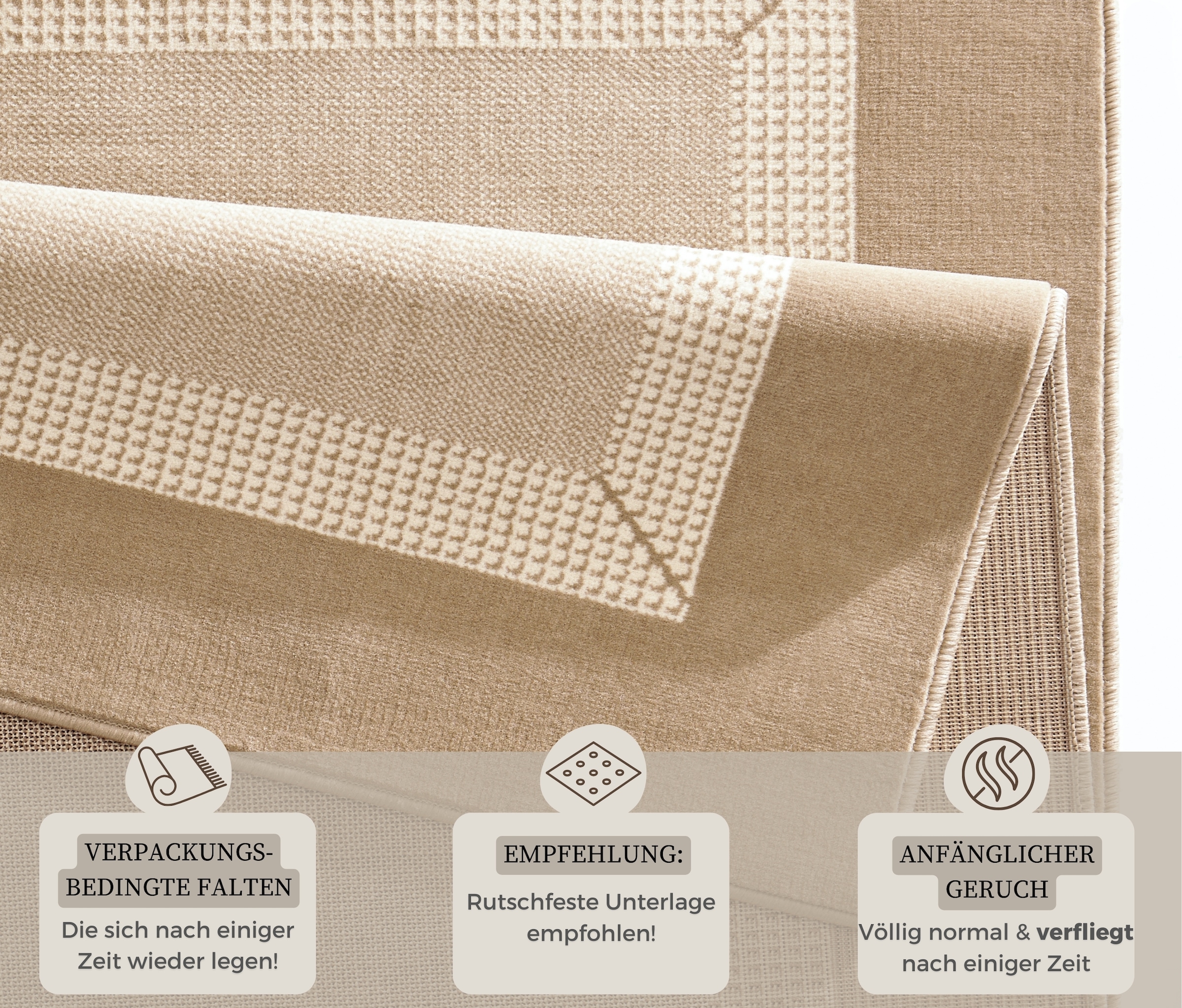 HANSE Home Teppich »Band« rechteckig 9 mm Höhe Kurzflor, weich, Läufer Grössen, Wohnzimmer, Schlafzimmer, Esszimmer