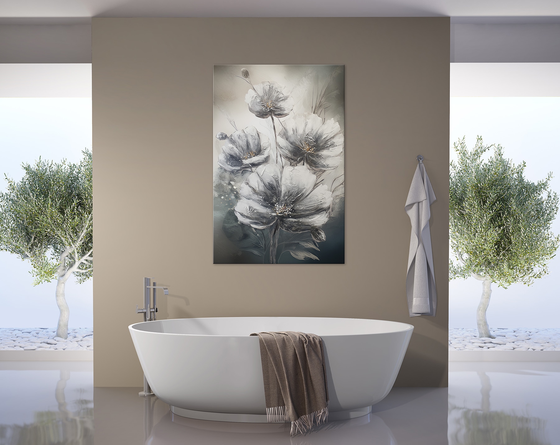 Bönninghoff Image »Wandbild BLUMEN 78x118 cm – Leinwandbild Keilrahmen Deko modern« Fleurs | Images de fleurs tendu sur châssis