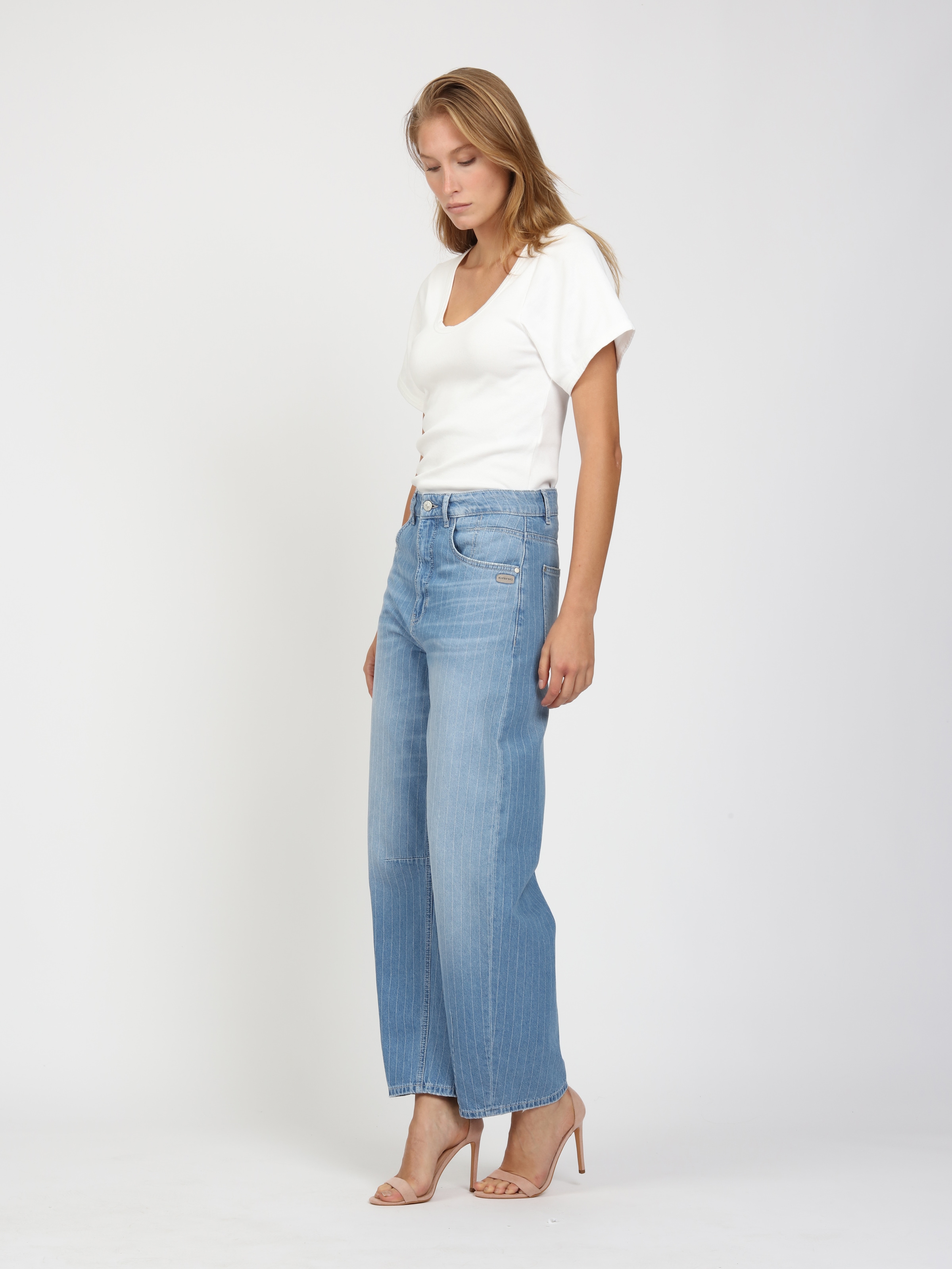 GANG Jeans loose fit »94SARINA« avec rayures tissées, coupe Barrel Fit