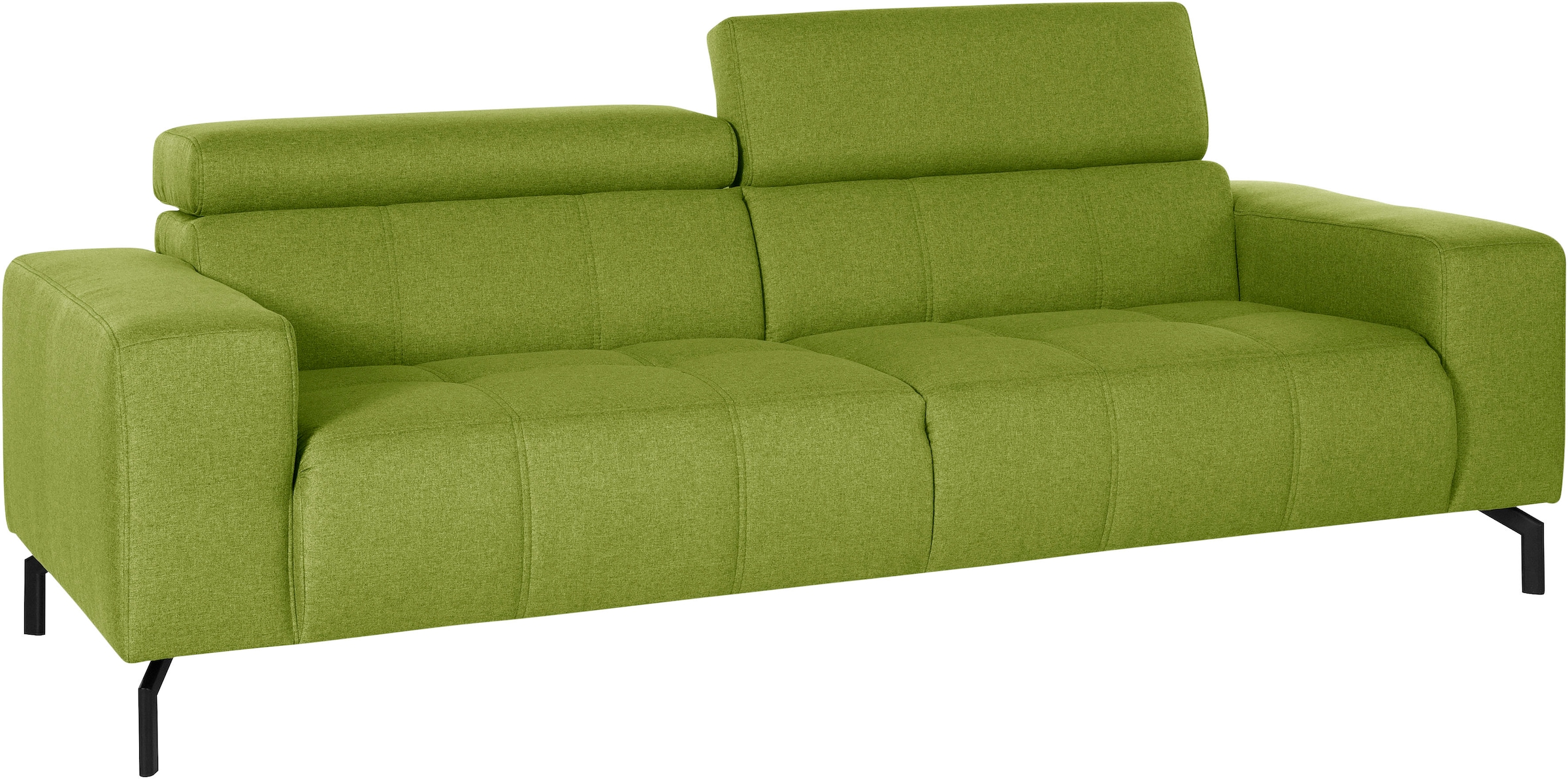 DOMO collection 2,5-places »Cunelli zeitlos und elegant, moderne Sitznähte als Designelement,« wahlweise mit 6-fach verstellbaren Kopfteilen, fester Sitzkomfort