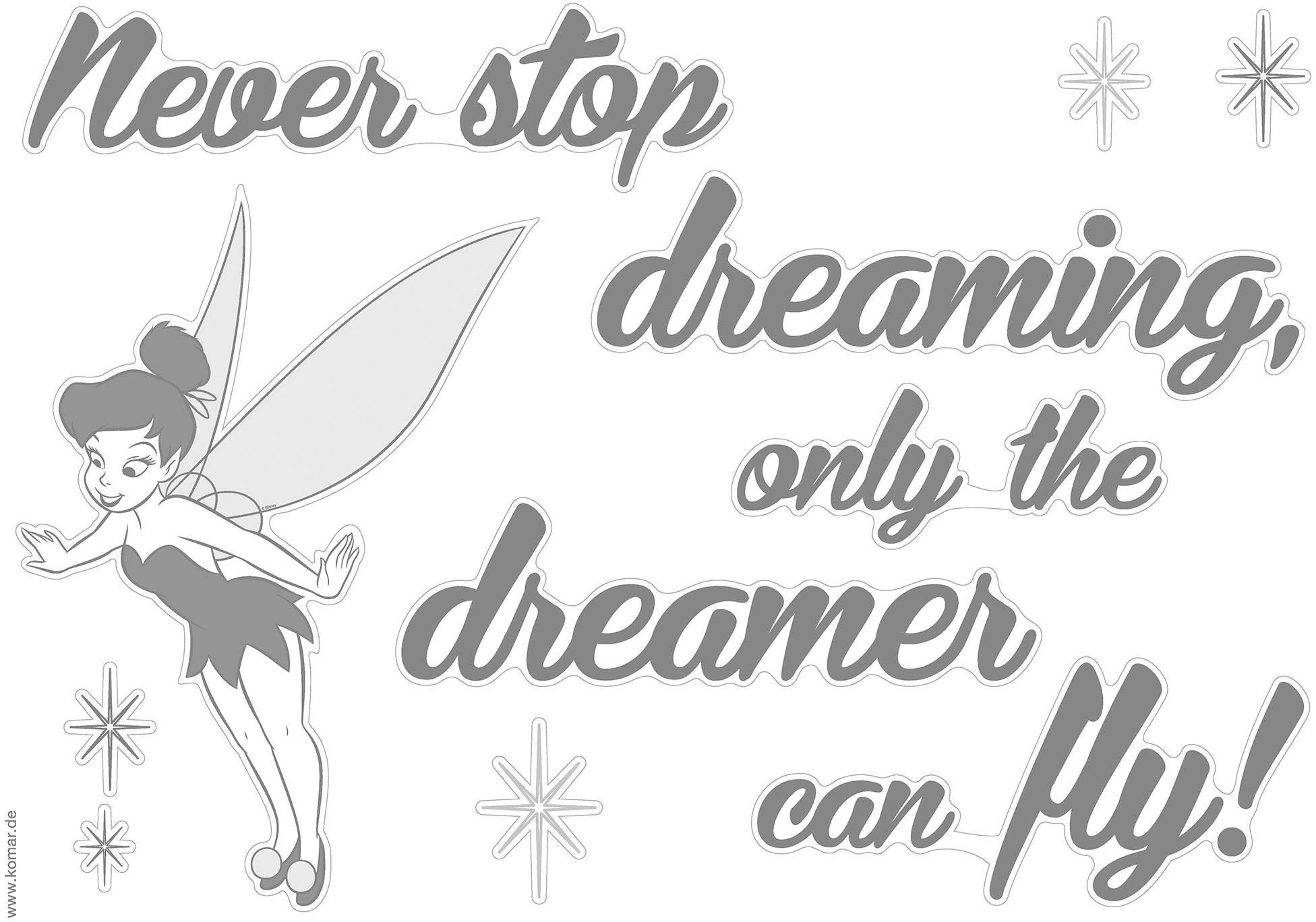 Komar Autocollant mural »Disney Never stop dreaming - Grösse 50 x 70 cm« selbstklebend, Wandsticker, Kinderzimmer