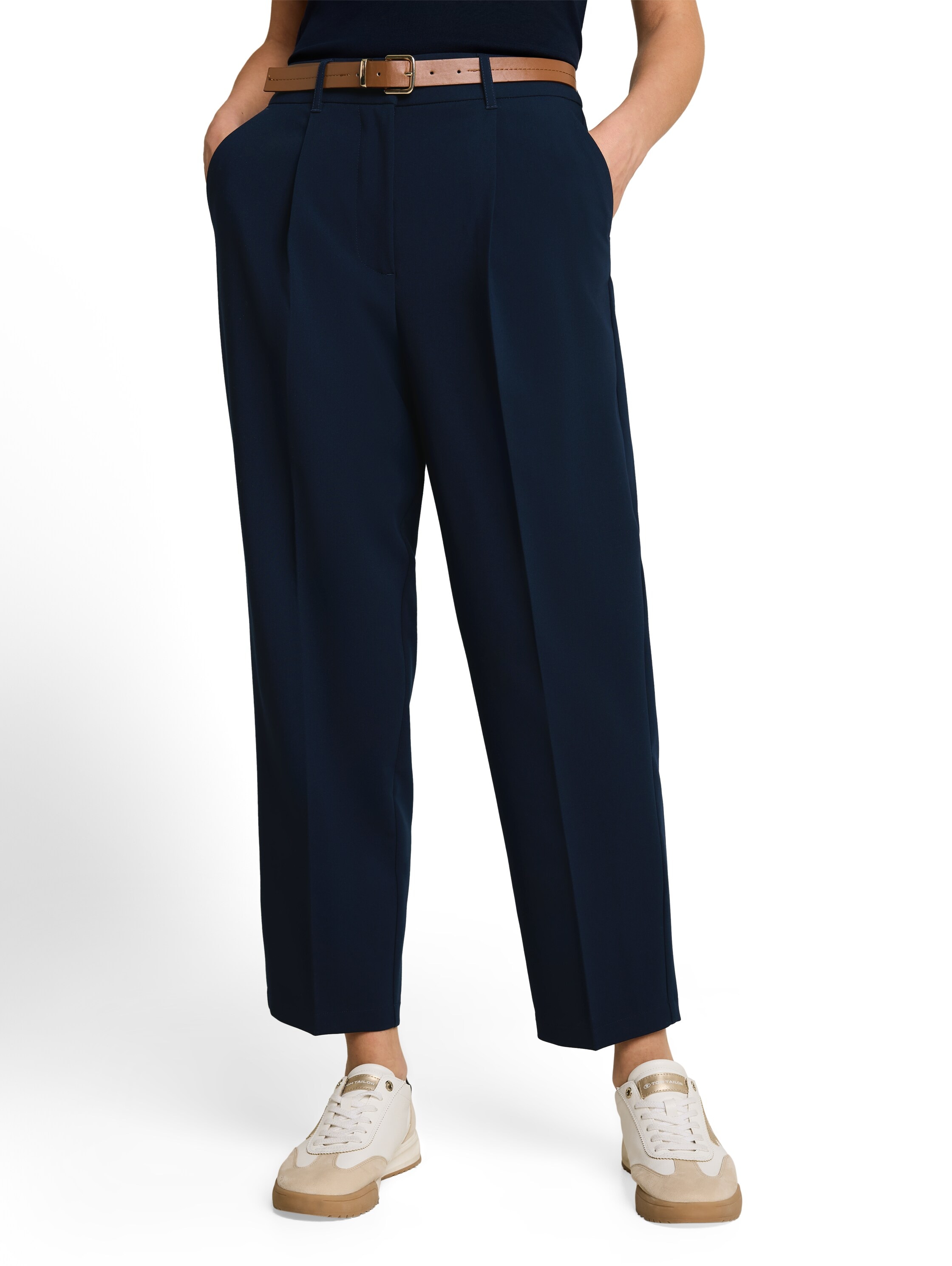 TOM TAILOR Pantalon à pinces »Barrel Leg«  pantalon d'été avec ceinture
