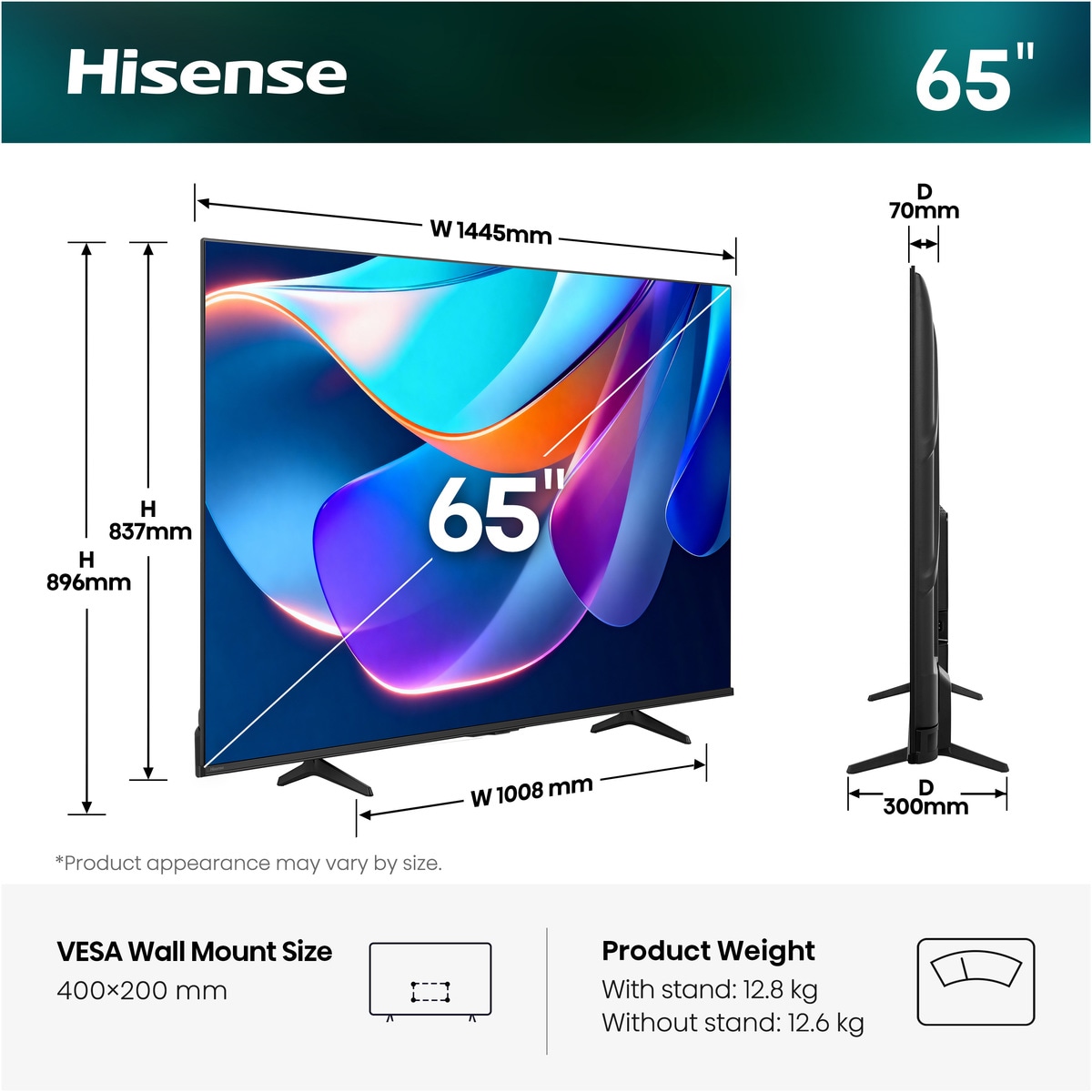 Hisense Téléviseurs DLED »65E6DS« 164 cm/65 ″