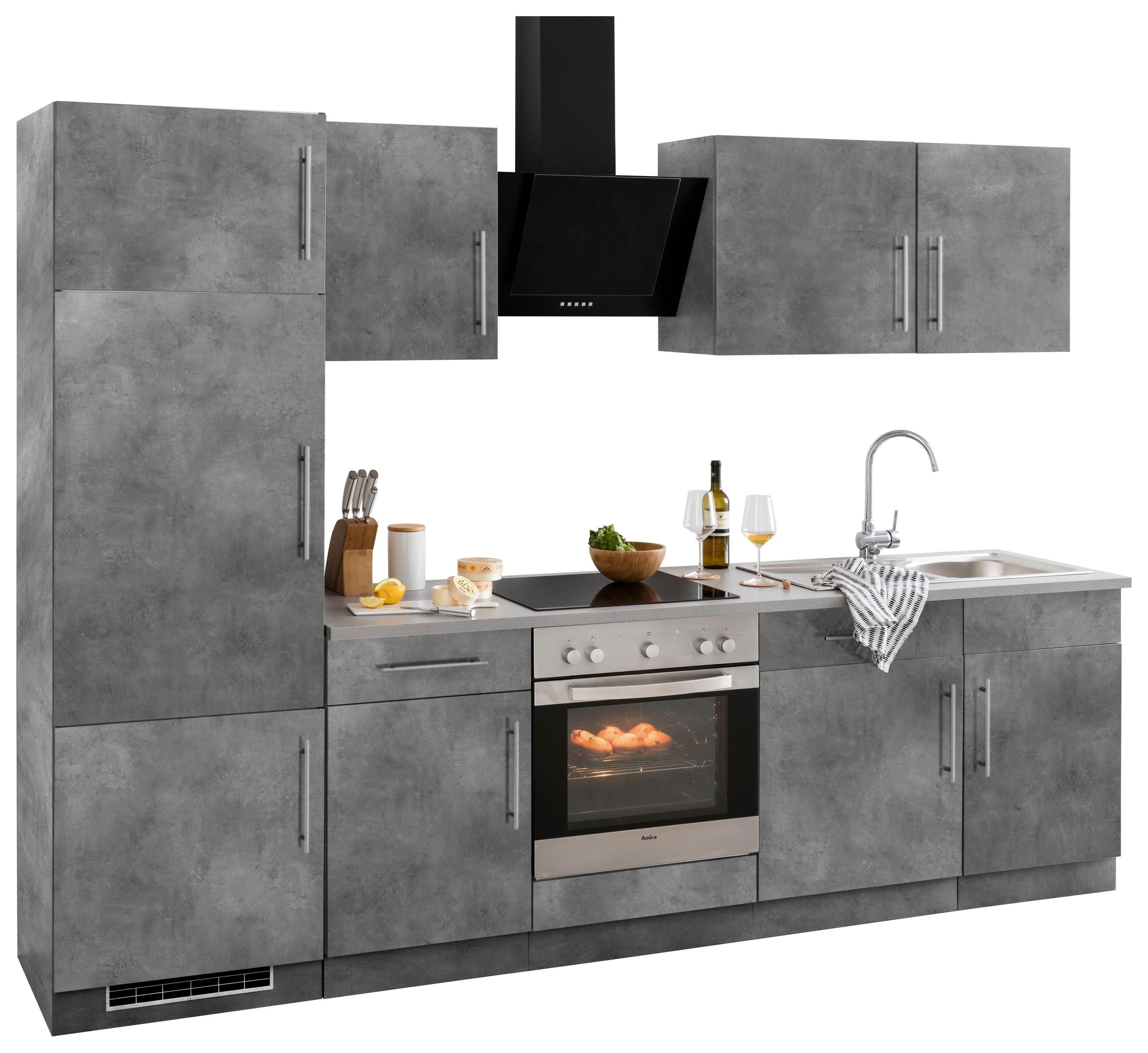 wiho Küchen Küchenzeile »Cali« ohne E-Geräte, Breite 280 cm