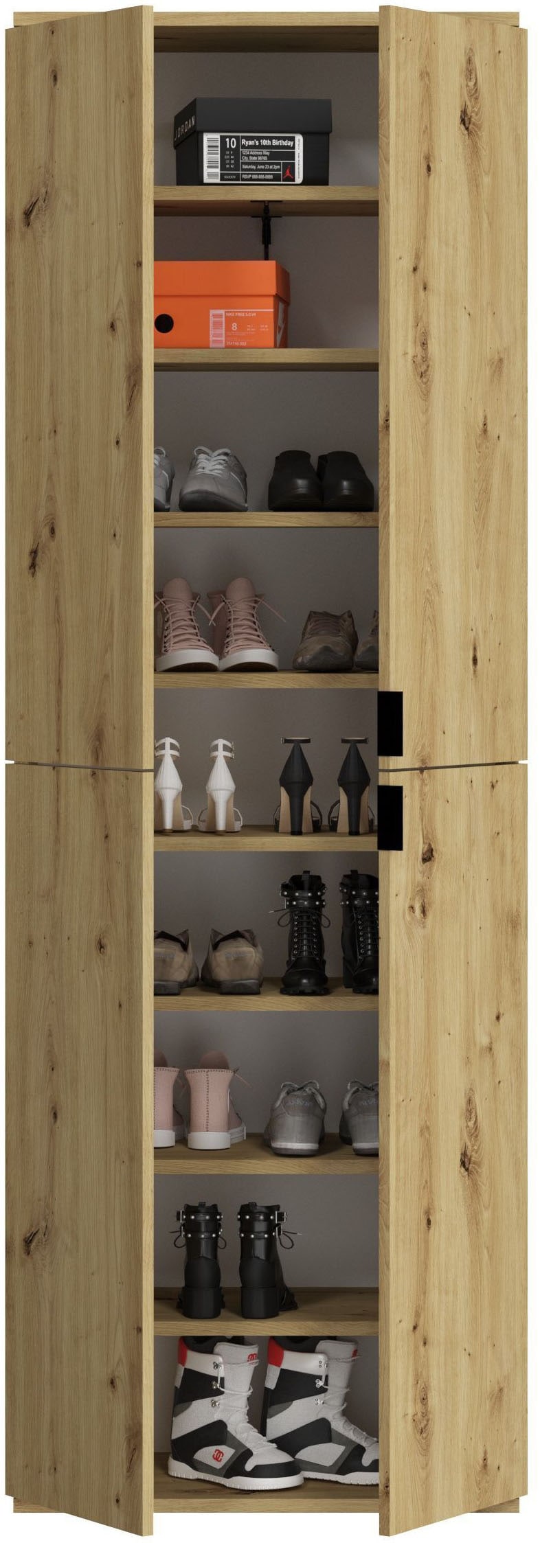 Home affaire Garderoben-Set »Trondheim, Breite 183 cm, best. aus 3 Schränken, 12 Türen, 27 Fächer« Set, 3 Stk. tlg.