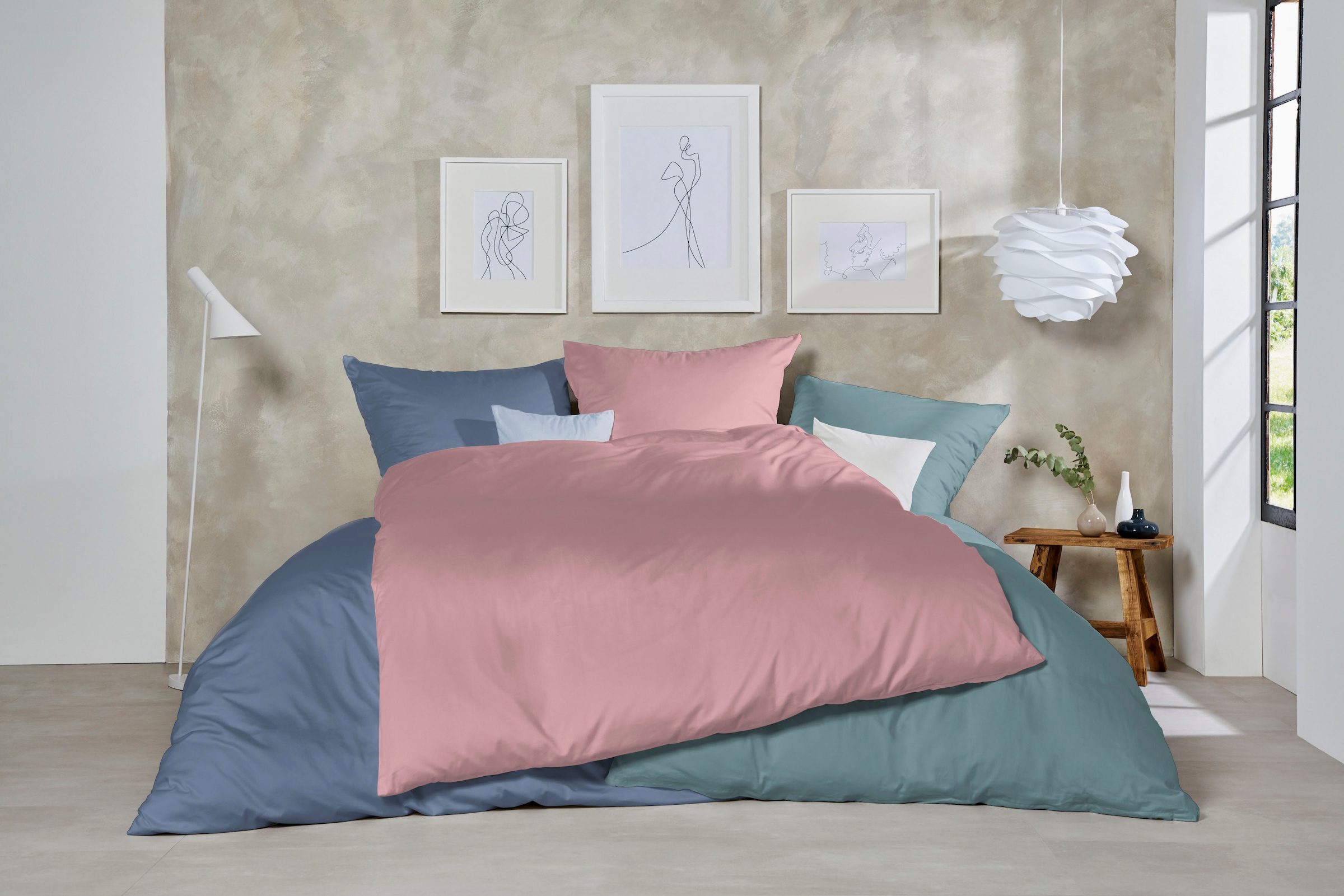 Primera Bettwäsche »Uni Baumwolle« 2 Stk. tlg. im modernen Uni-Look