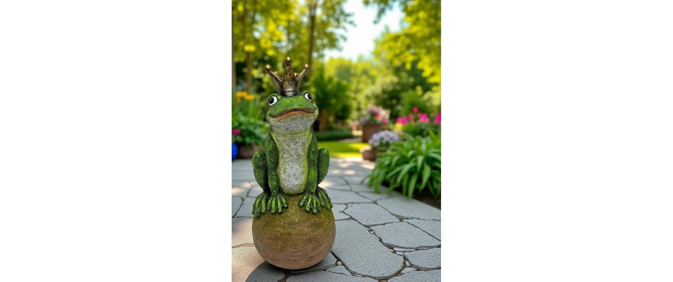   Figure de jardin »Dameco Froschkönig auf Kugel 15 x 15 x 36 cm«