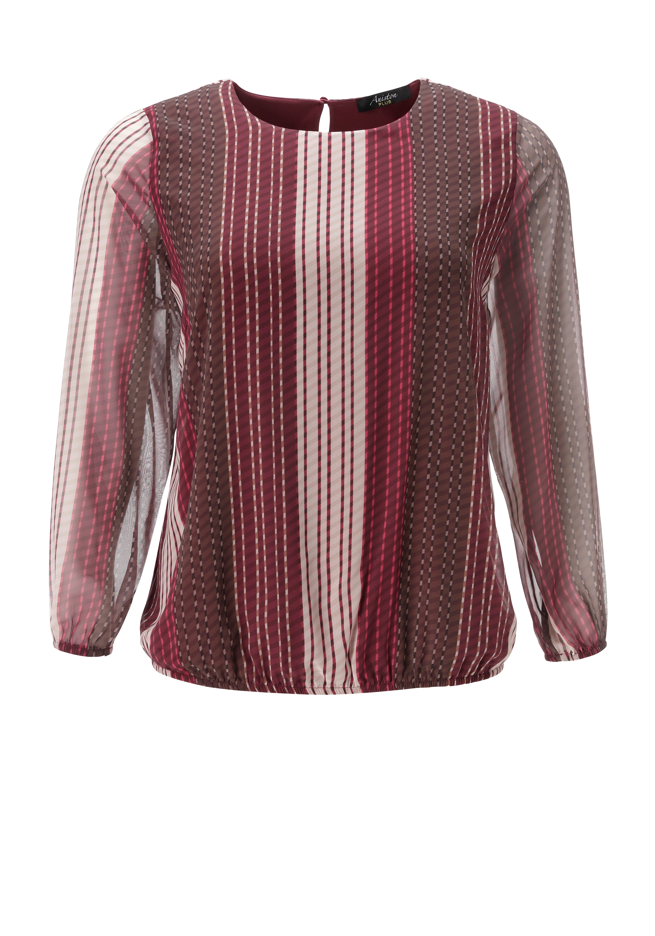 Aniston PLUS Schlupfbluse mit blickdichtem Jerseyfutter - NEUE KOLLEKTION