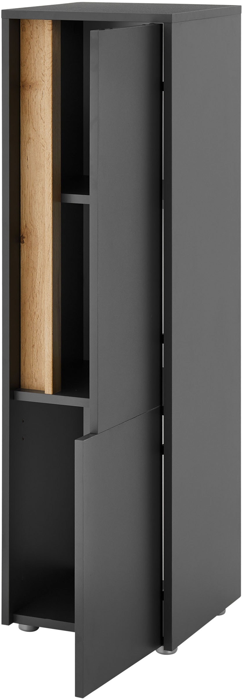 Home affaire Armoire intermédiaire »CITY/GIRON, Badschrank mit Griffmulde, Hochschrank in zeitlosem Design« in den Farben Weiss und Anthrazit verfügbar, viel Stauraum