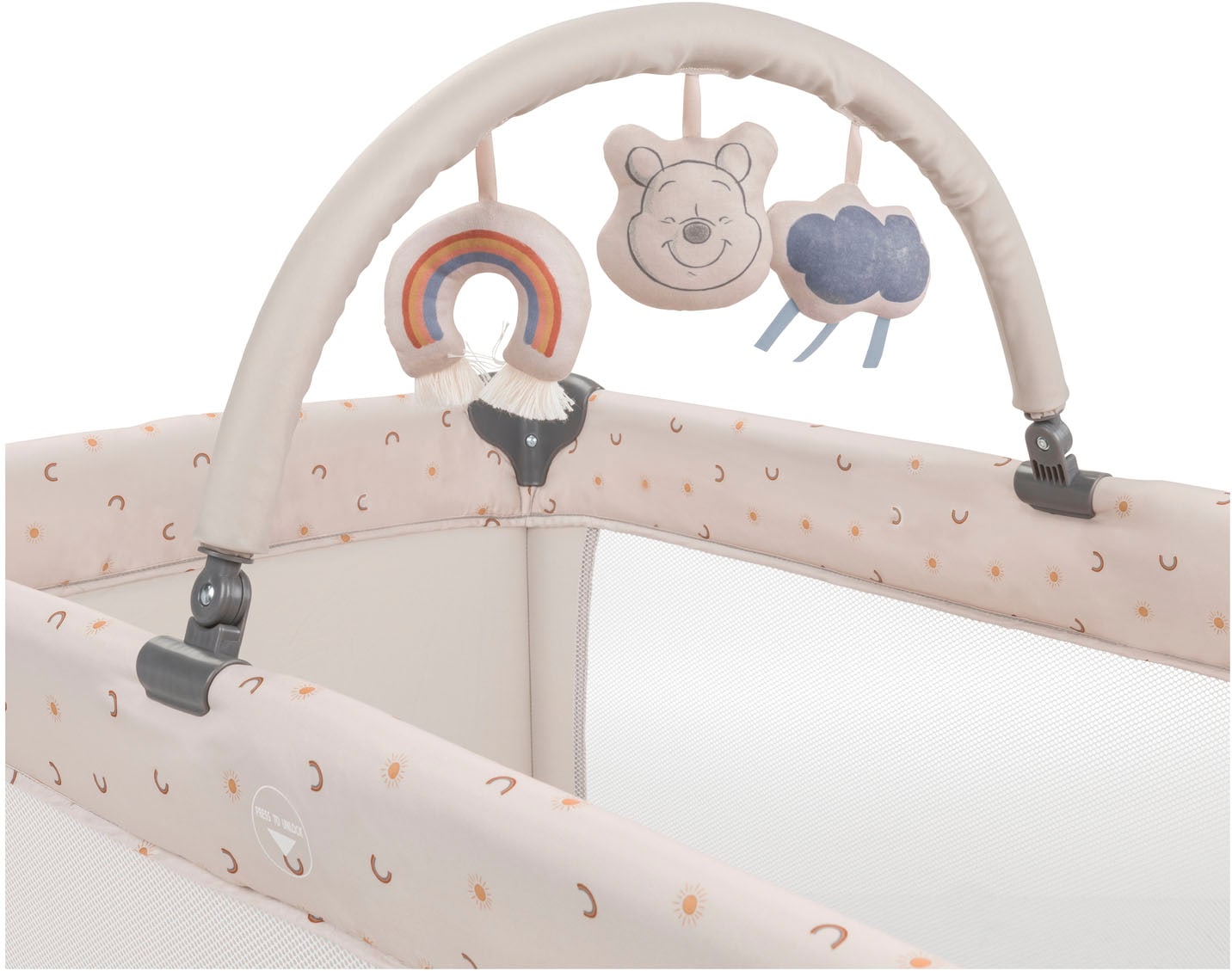 Hauck Baby-Reisebett »Dream N Play Go, Pooh Rainbow, beige« inkl. Transporttasche