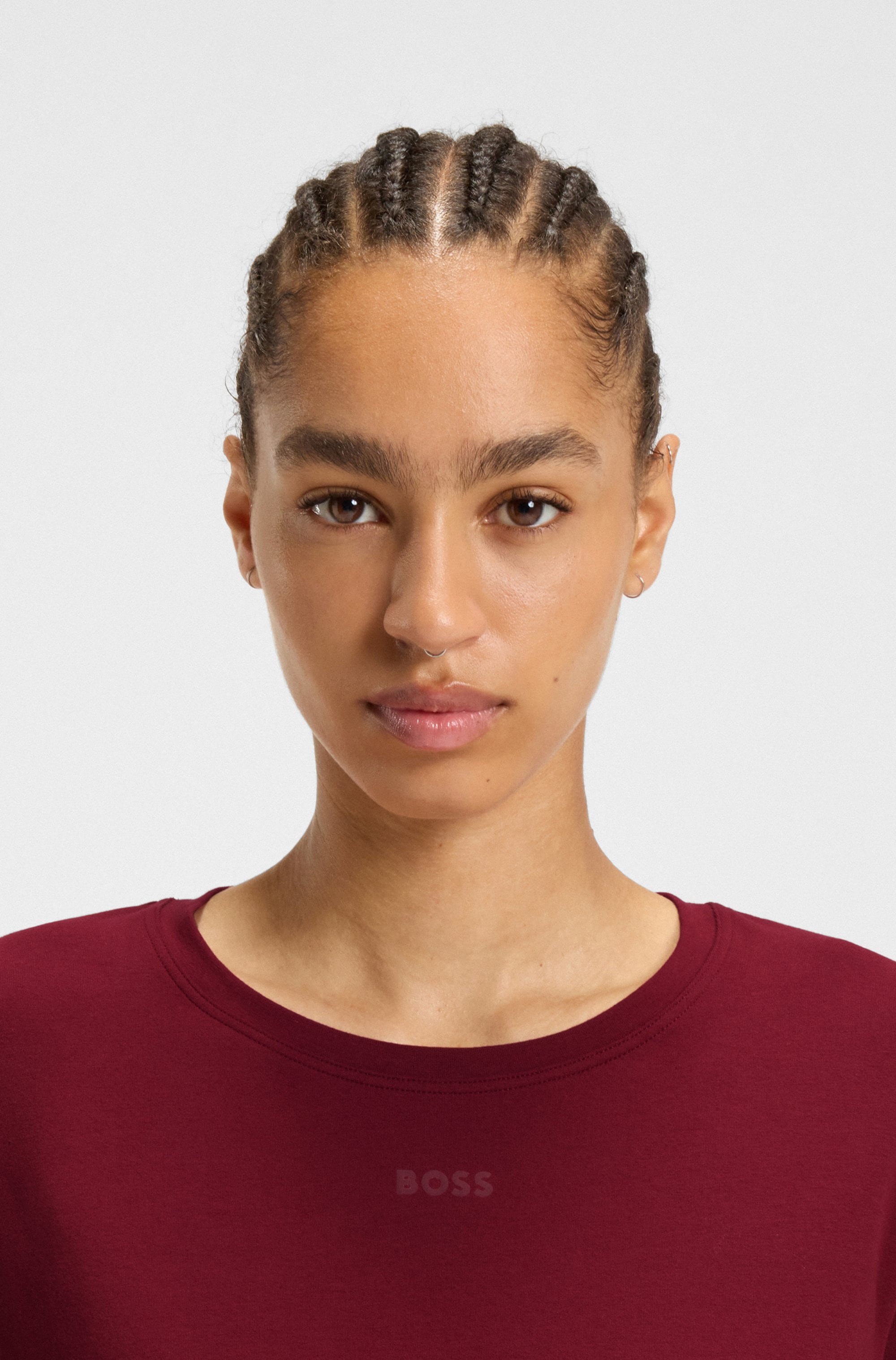 BOSS T-shirt à manches longues mit Rundhalsausschnitt