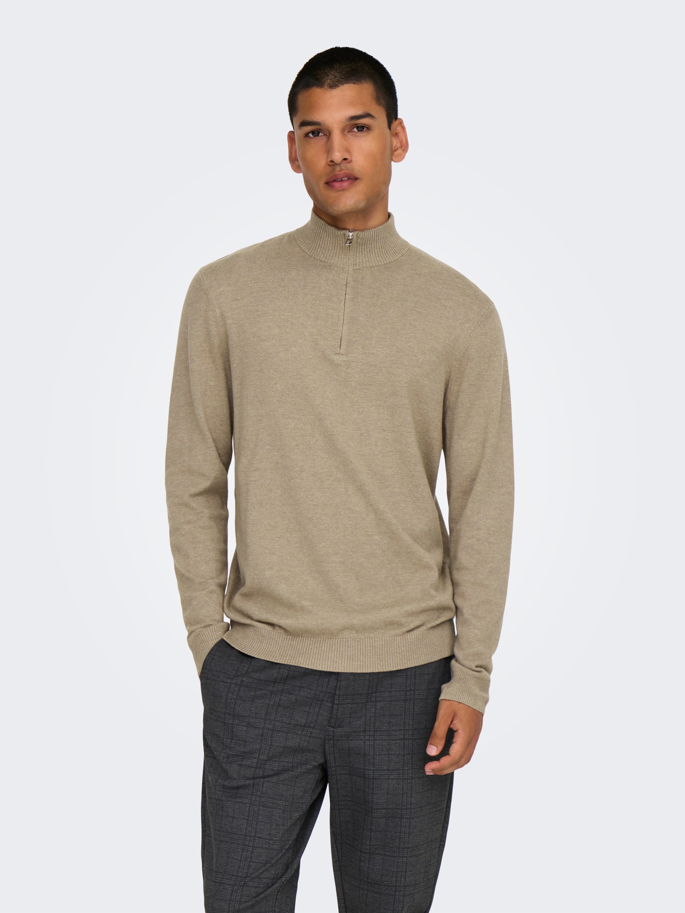 ONLY & SONS Troyer »ONSLOUI REG 12 MEL HALF ZIP KNIT NOOS«