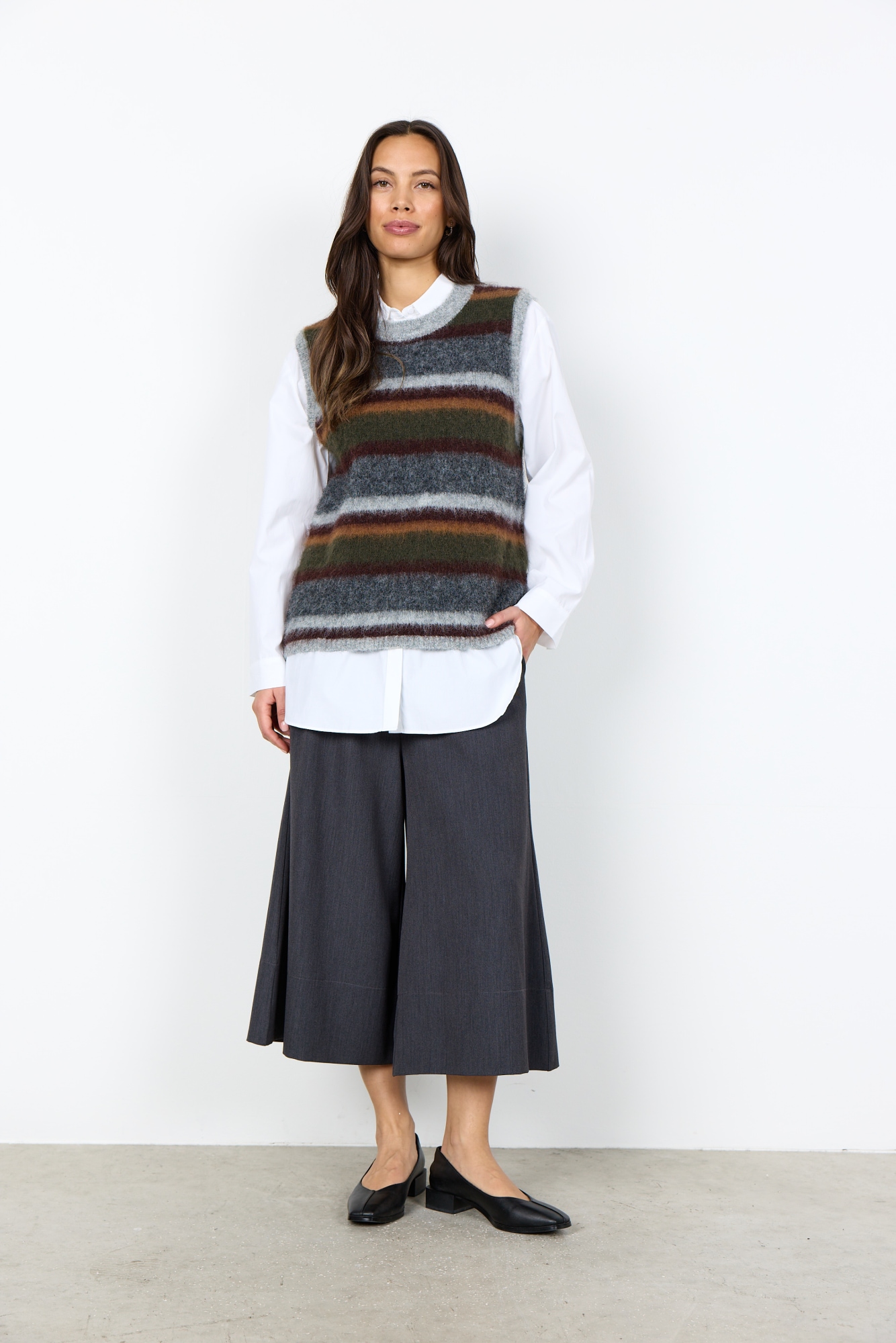 soyaconcept Pull-over »SC-HADIL YD 1« Materialmix mit Wolle