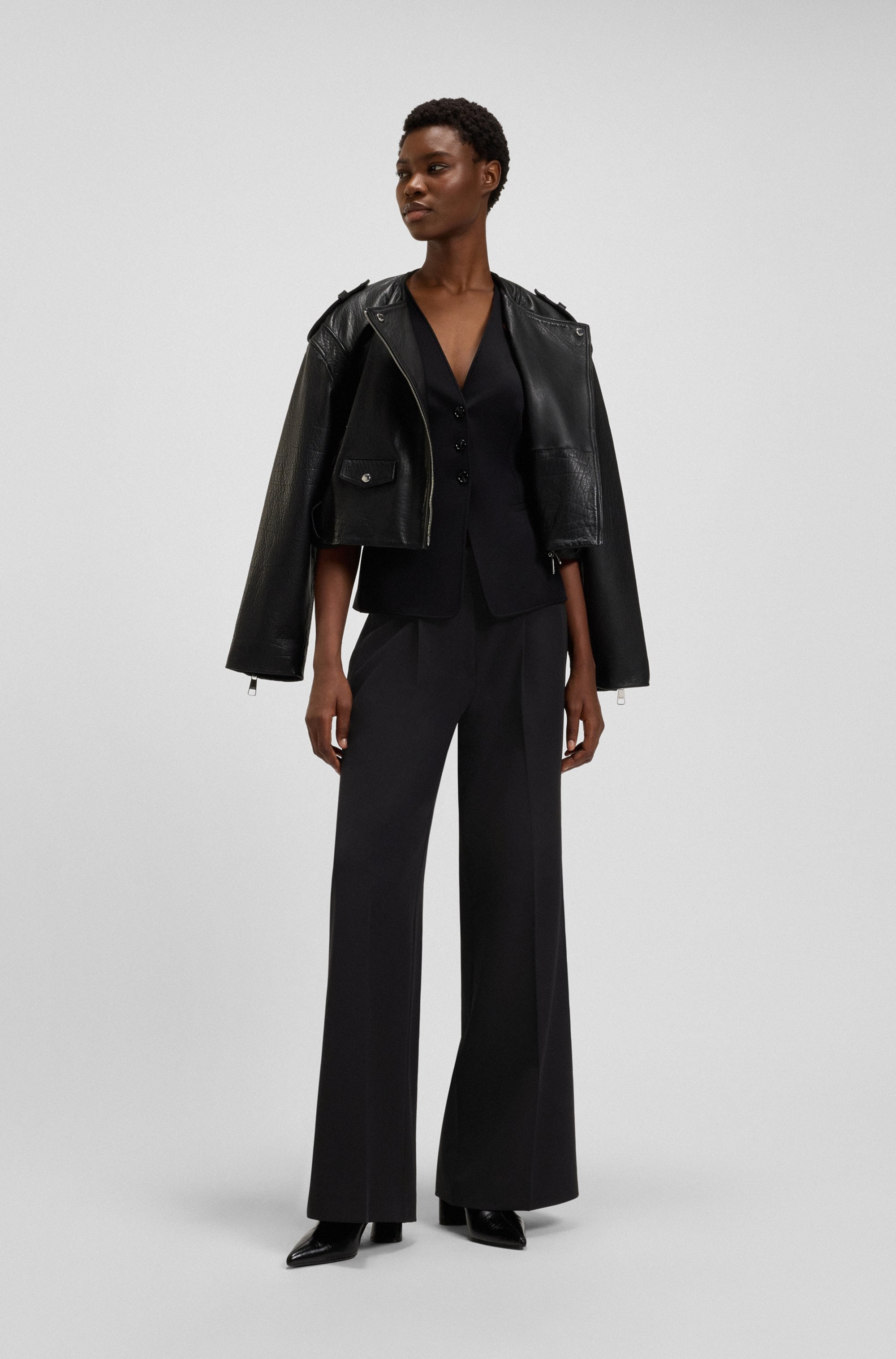 BOSS ORANGE Pantalon de costume »Tiwi Premium Damenmode«  Wide Leg mit Bügelfalte