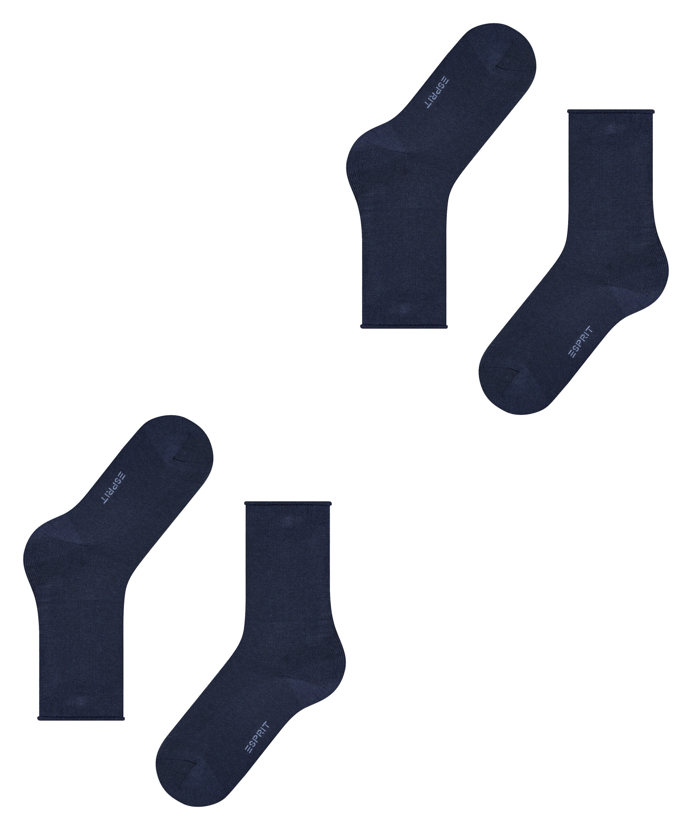 Esprit Chaussettes »Basic Pure« 2 paires, 2 Couple tlg. sans bordure serrante, chaussette basique, chaussettes unies respirantes