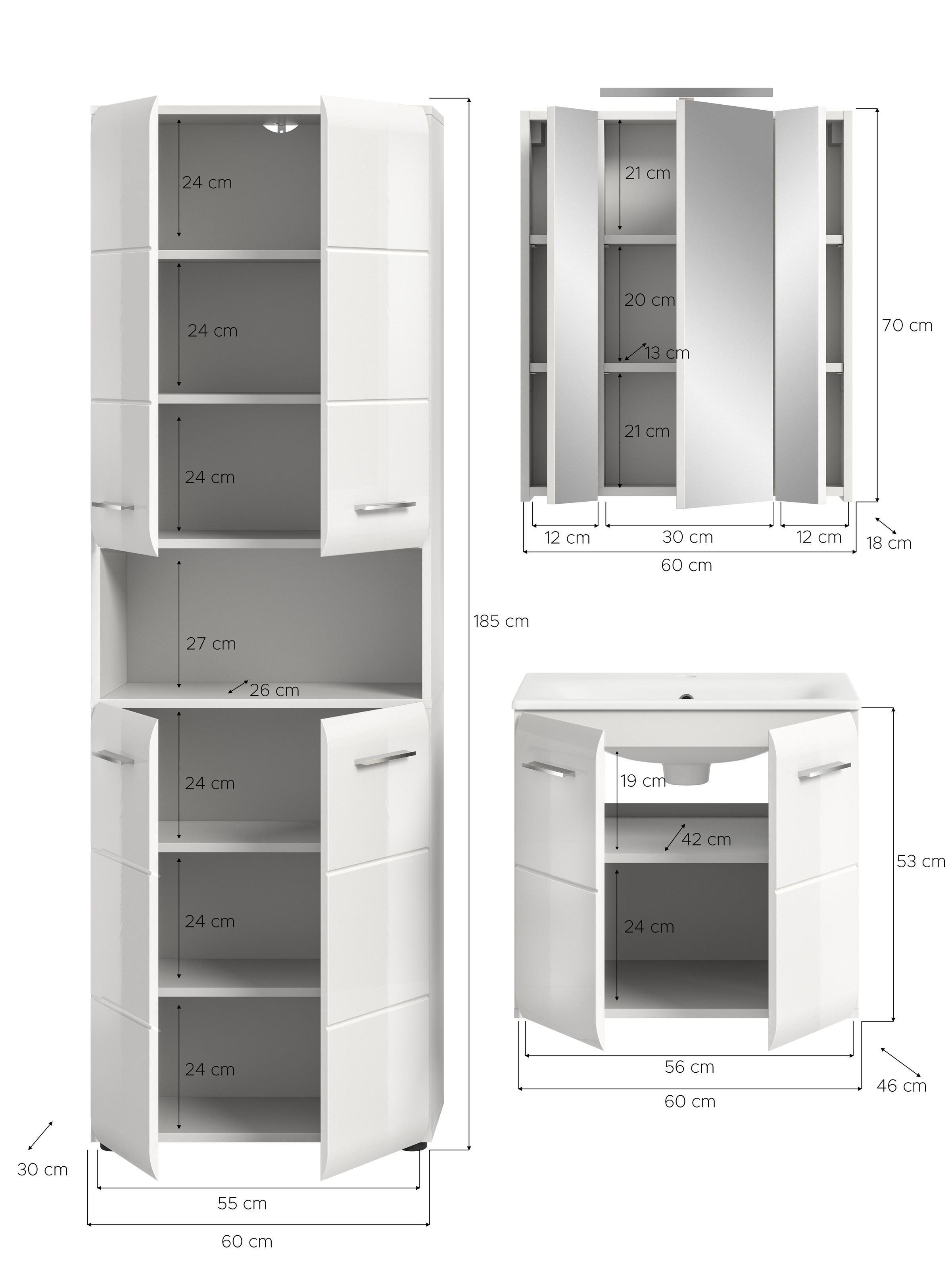 welltime Badezimmer-Set Set, 5 Stk. tlg.